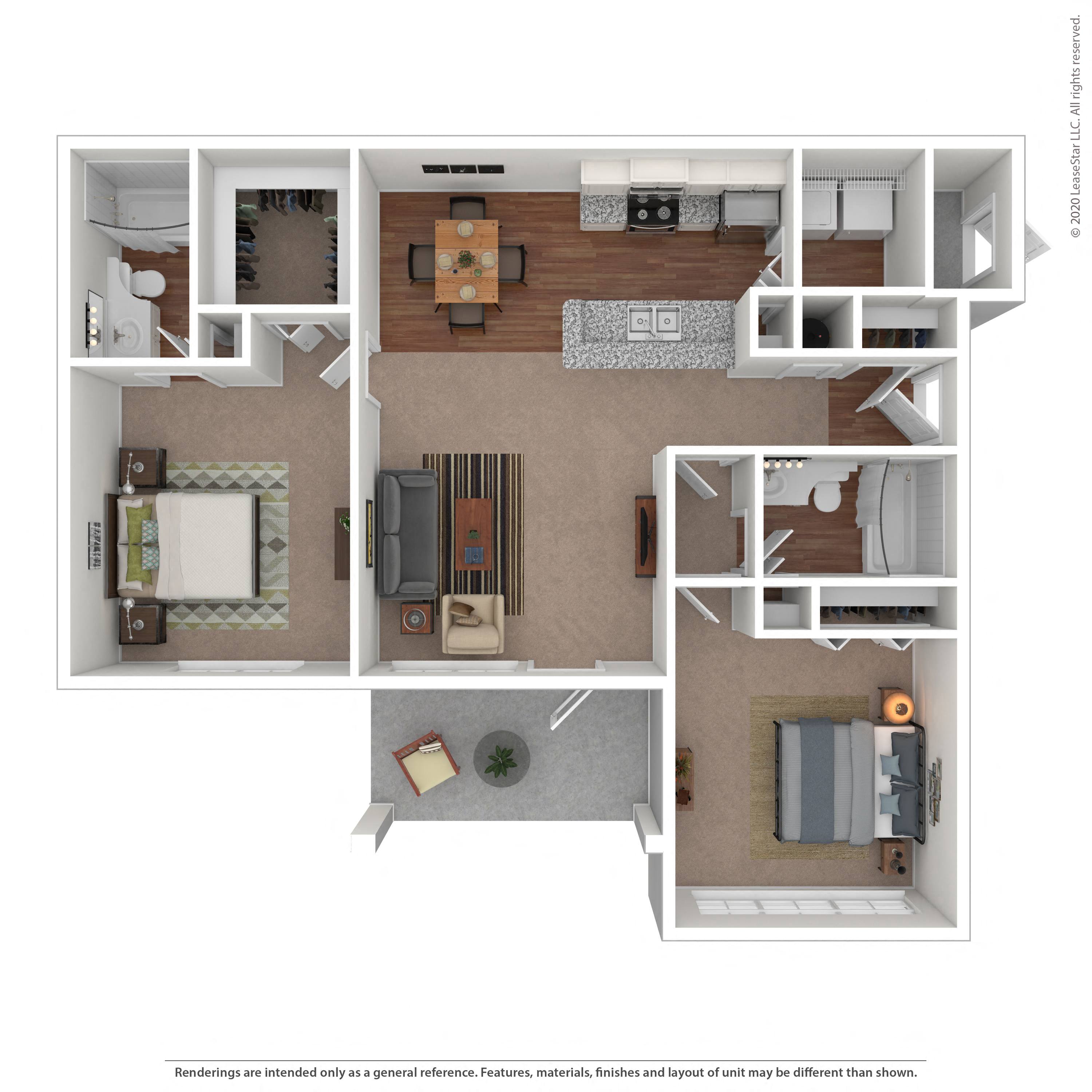 Floor plan layout diagram for 2B