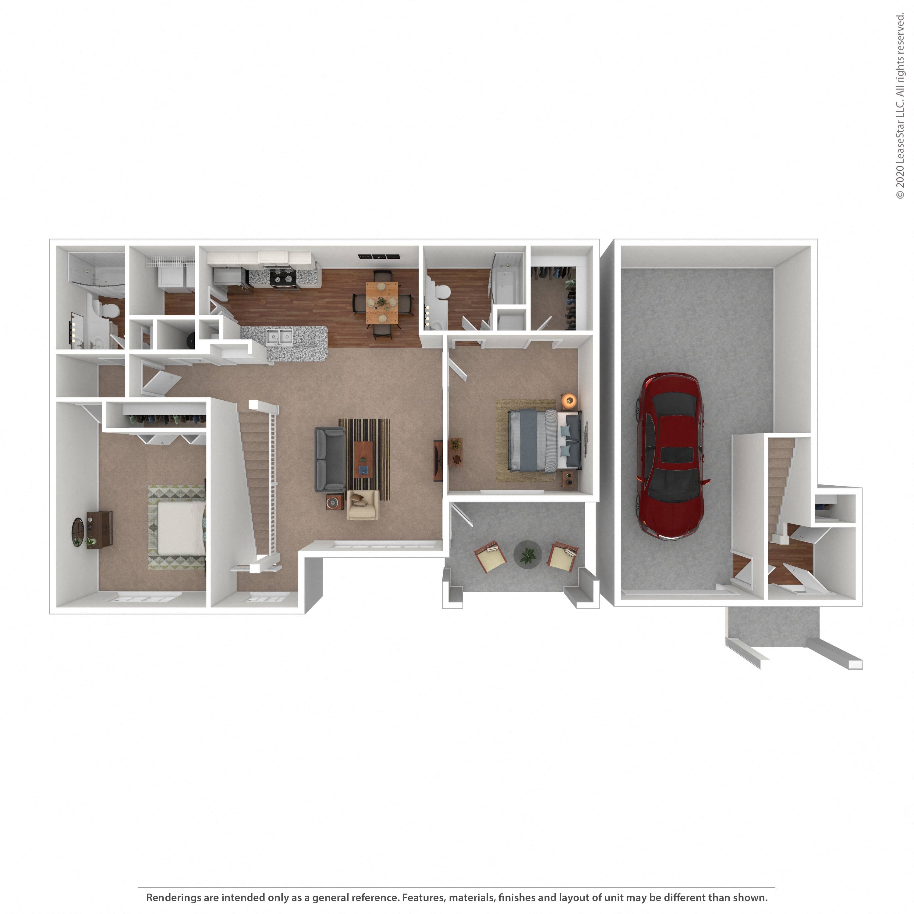 Floor plan layout diagram for 2C