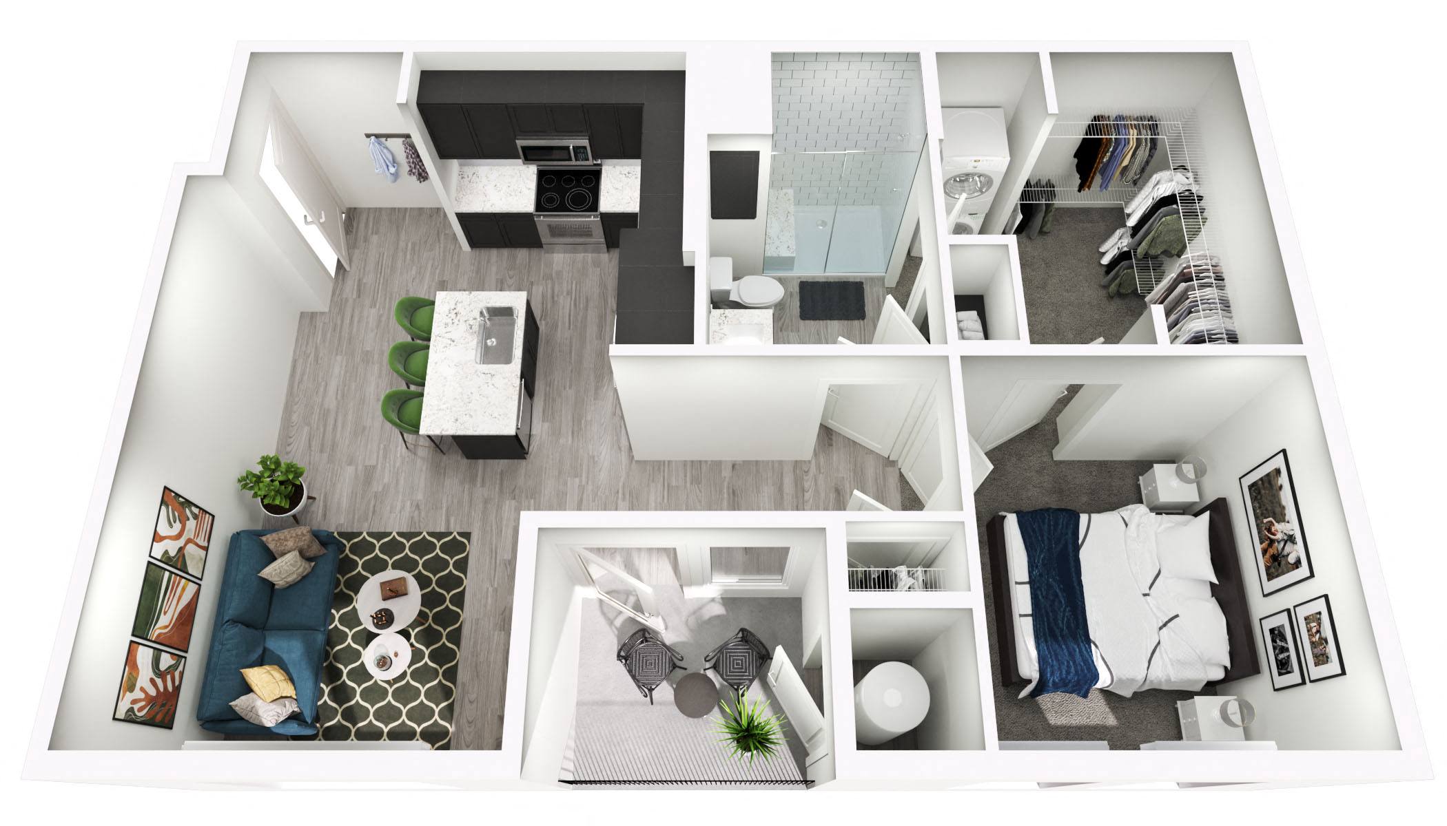 Floor plan layout diagram for 1A