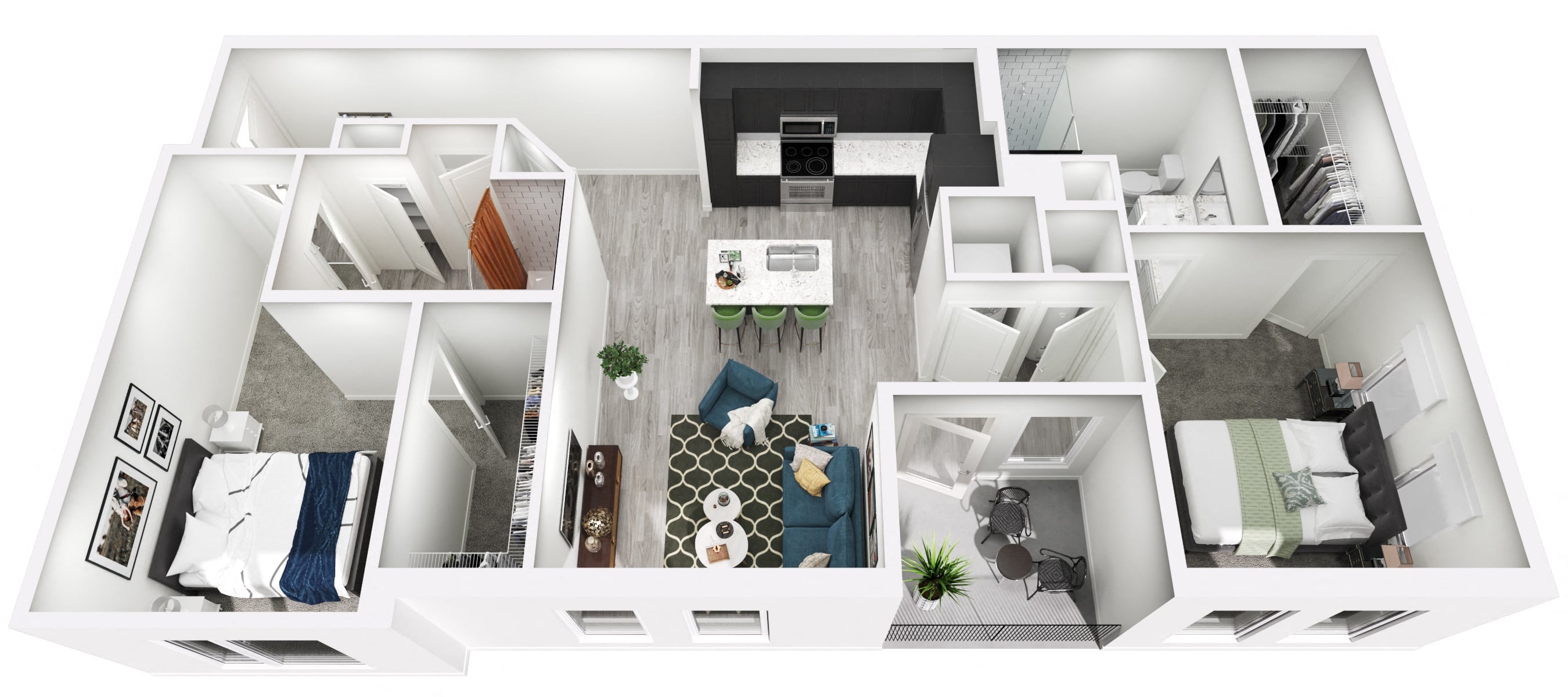 Floor plan layout diagram for 2B