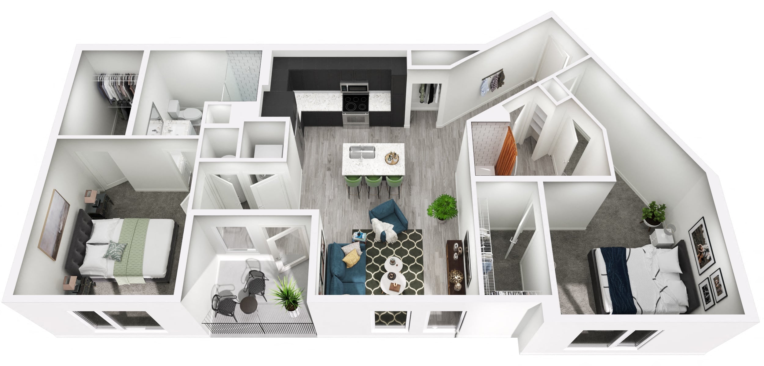Floor plan layout diagram for 2C