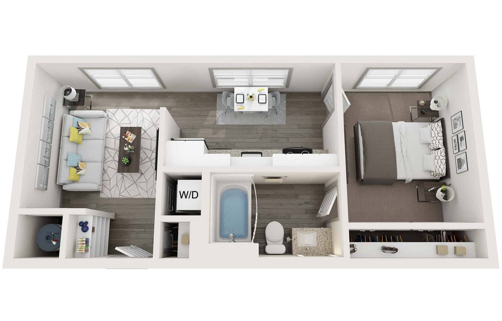 Floor plan layout diagram for 1A