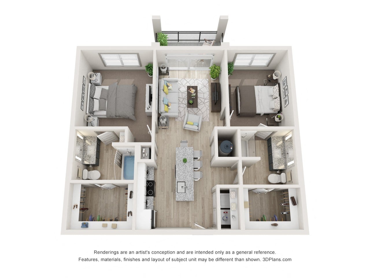 Floor plan layout diagram for 2B