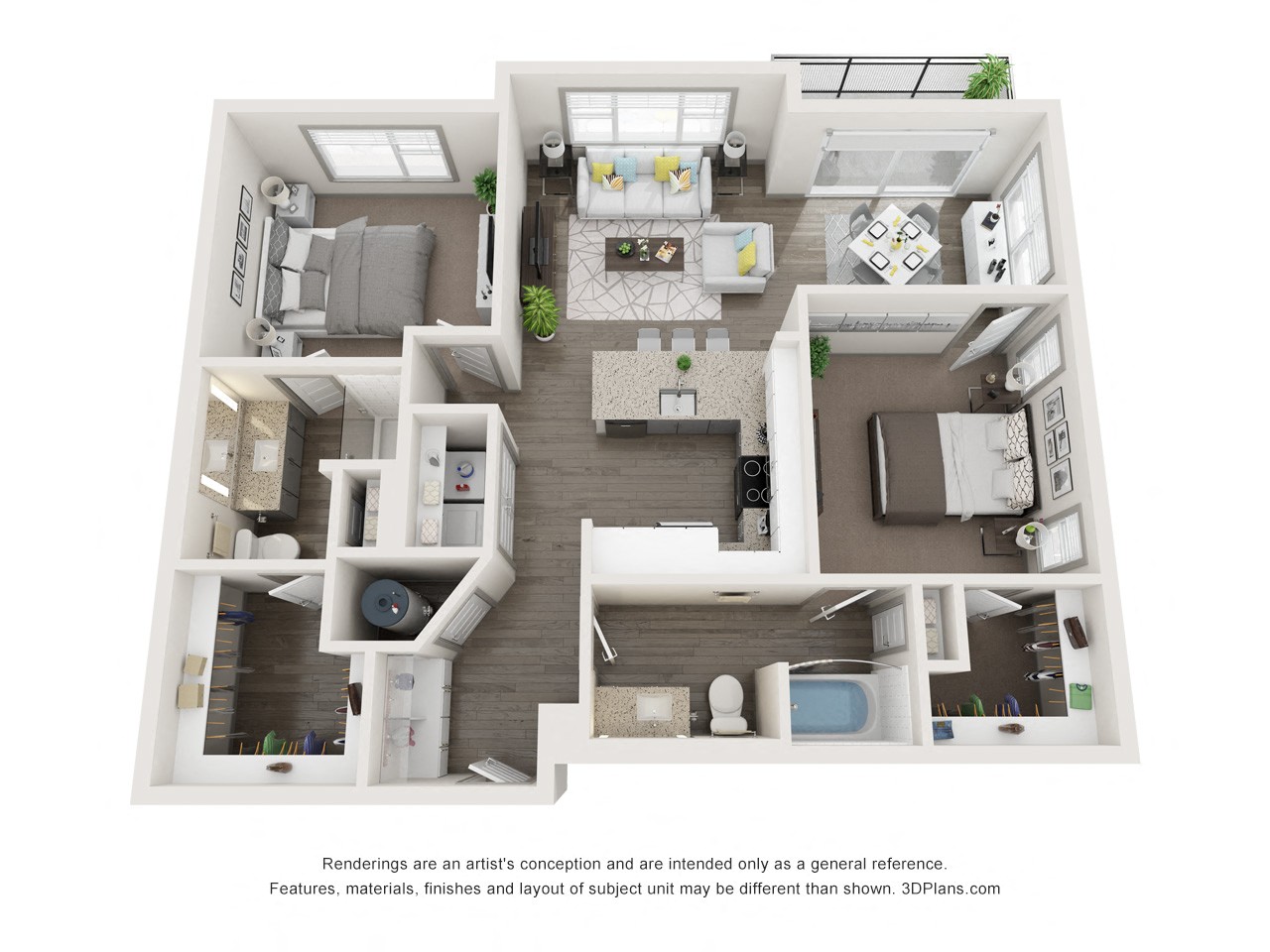 Floor plan layout diagram for 2C