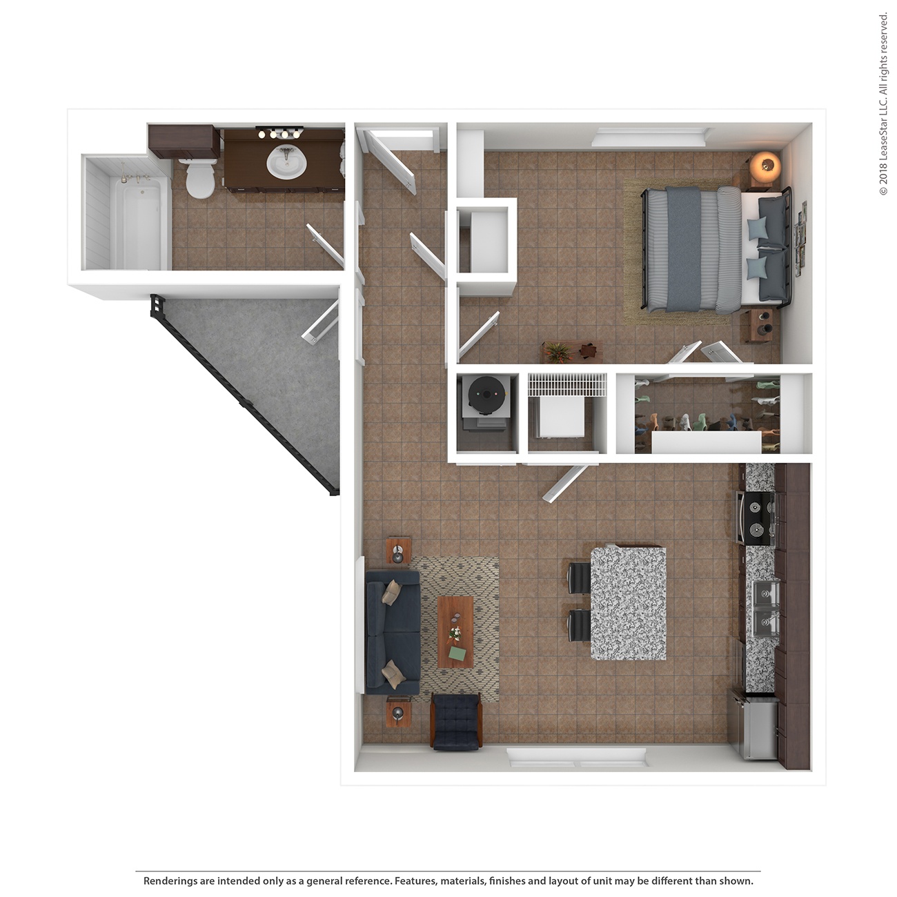 Floor plan layout diagram for 1E