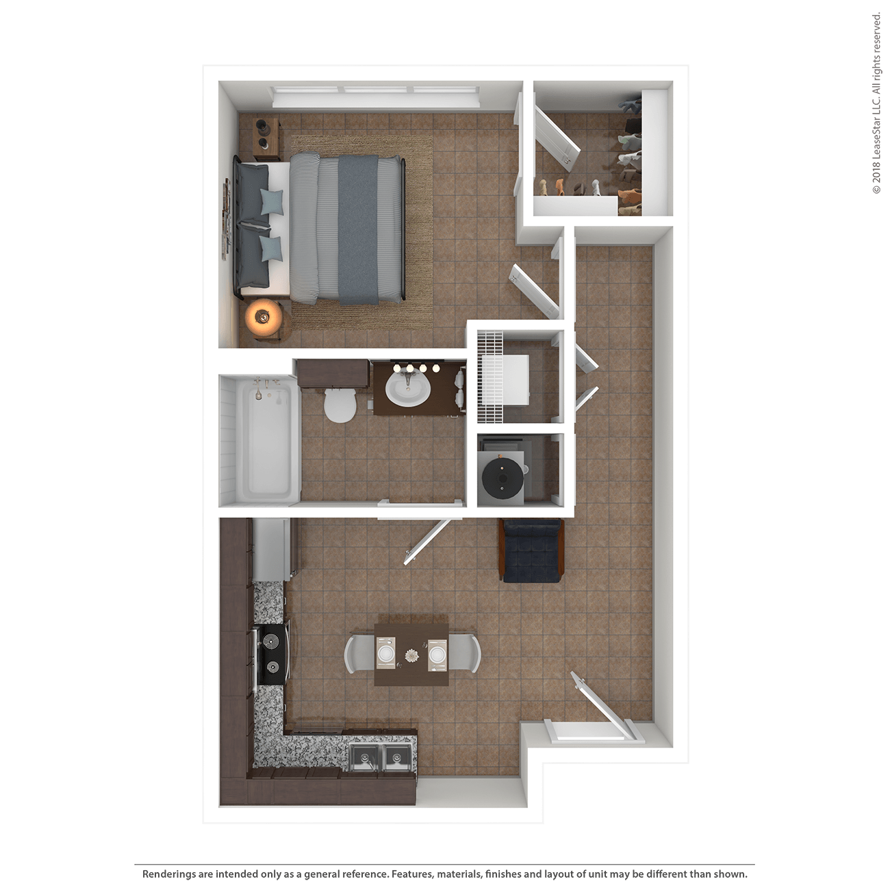 Floor plan layout diagram for 1A