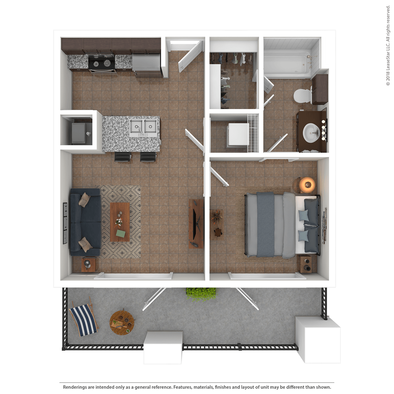 Floor plan layout diagram for 1B