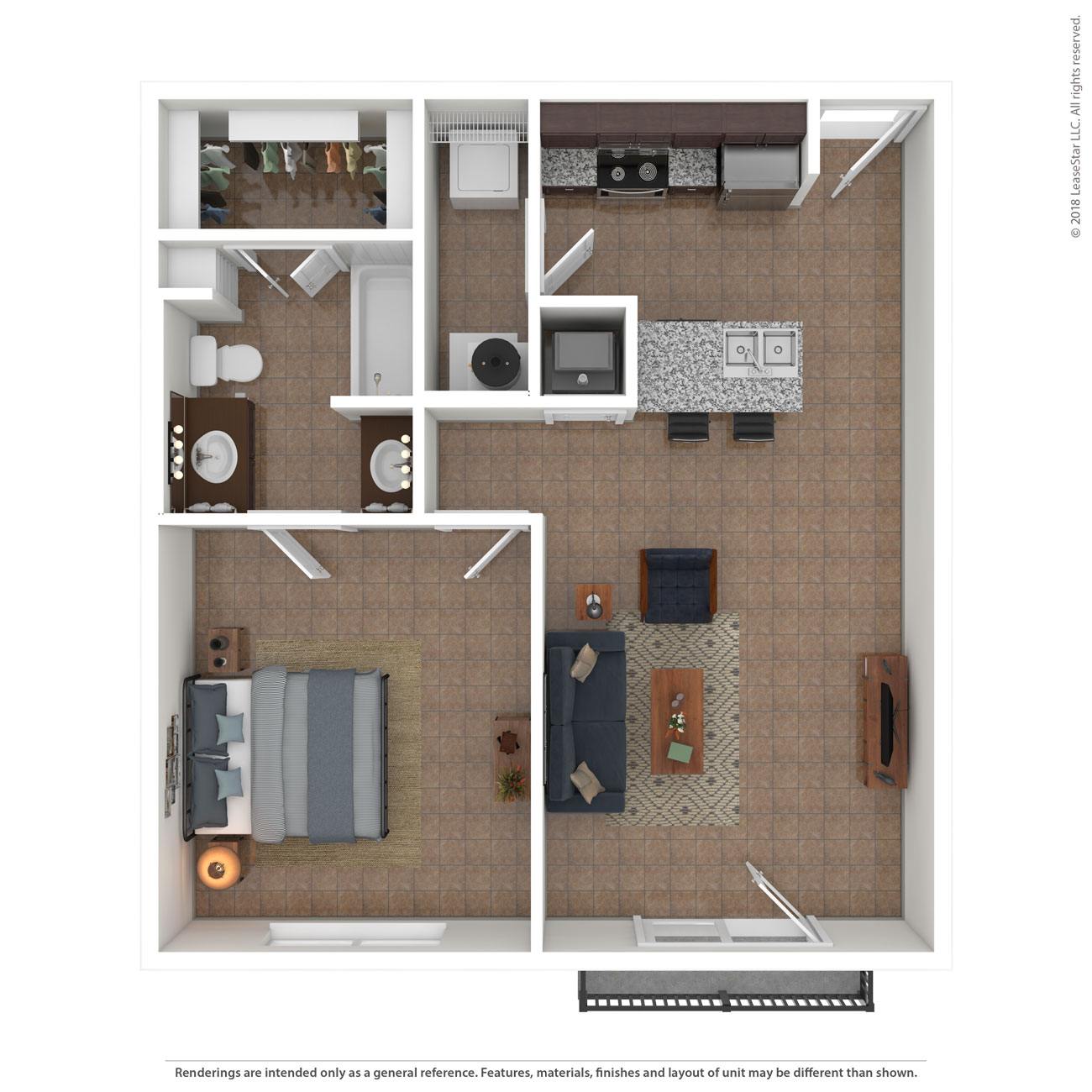 Floor plan layout diagram for 1I