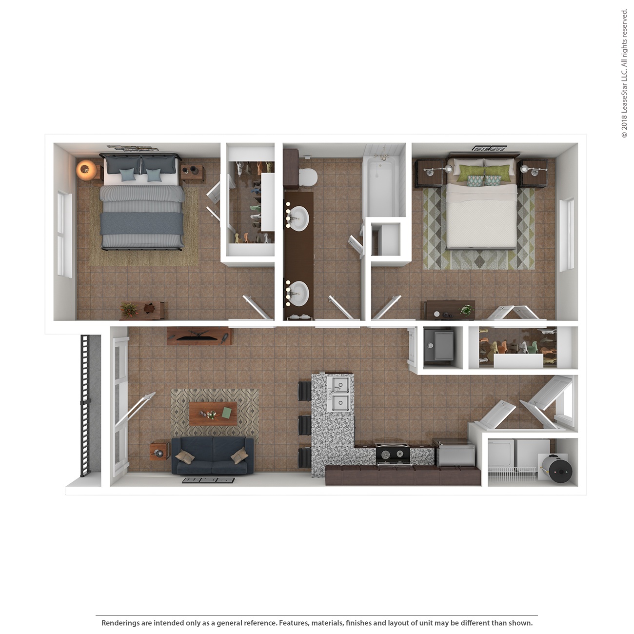 Floor plan layout diagram for 2C