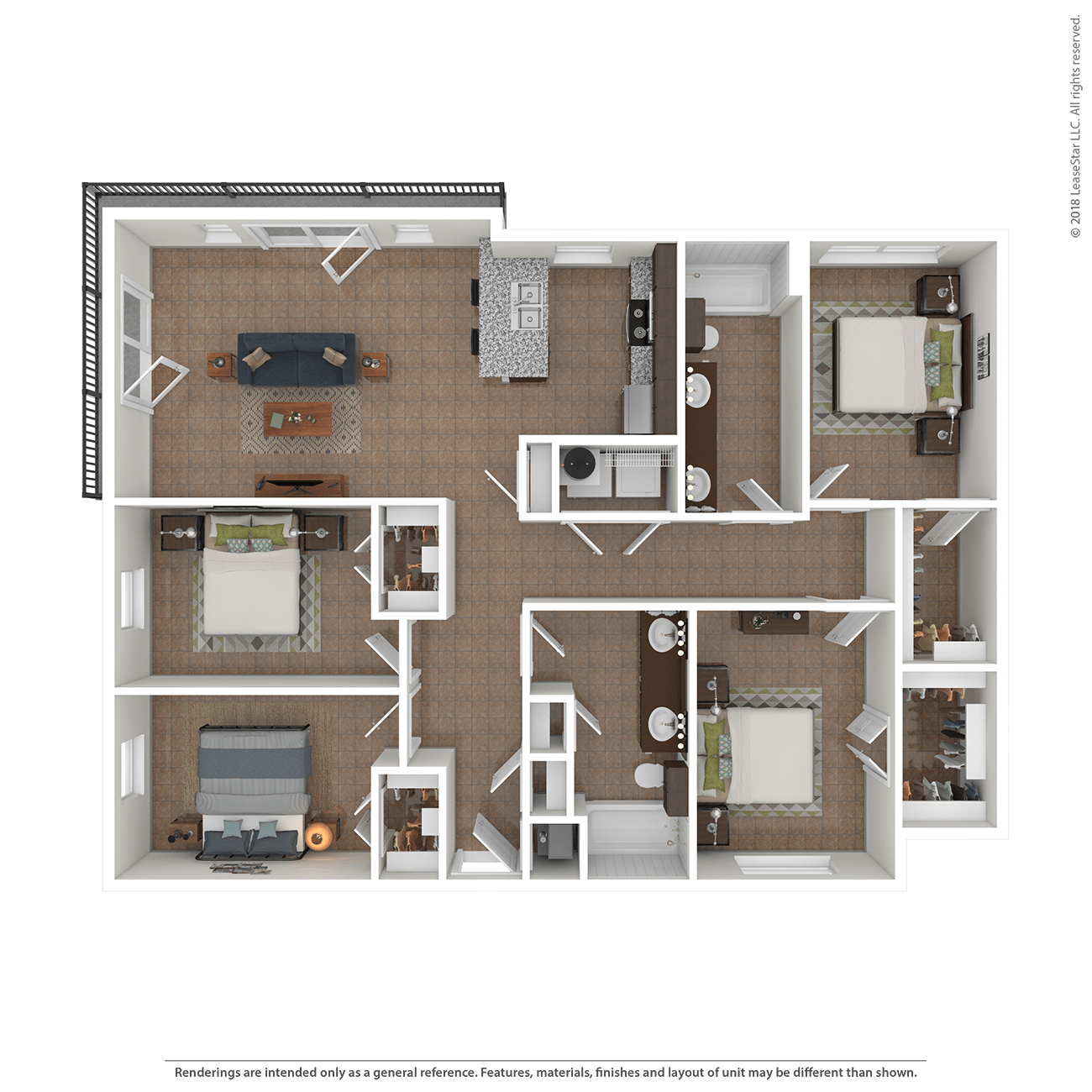 Floor plan layout diagram for 4A