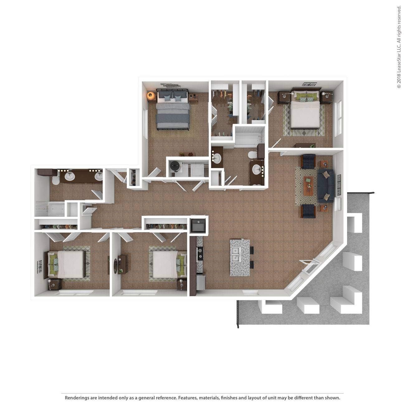 Floor plan layout diagram for 4D