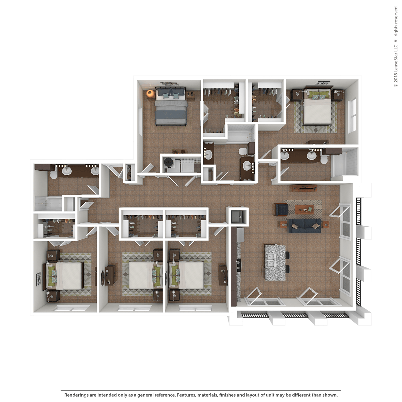 Floor plan layout diagram for 5B