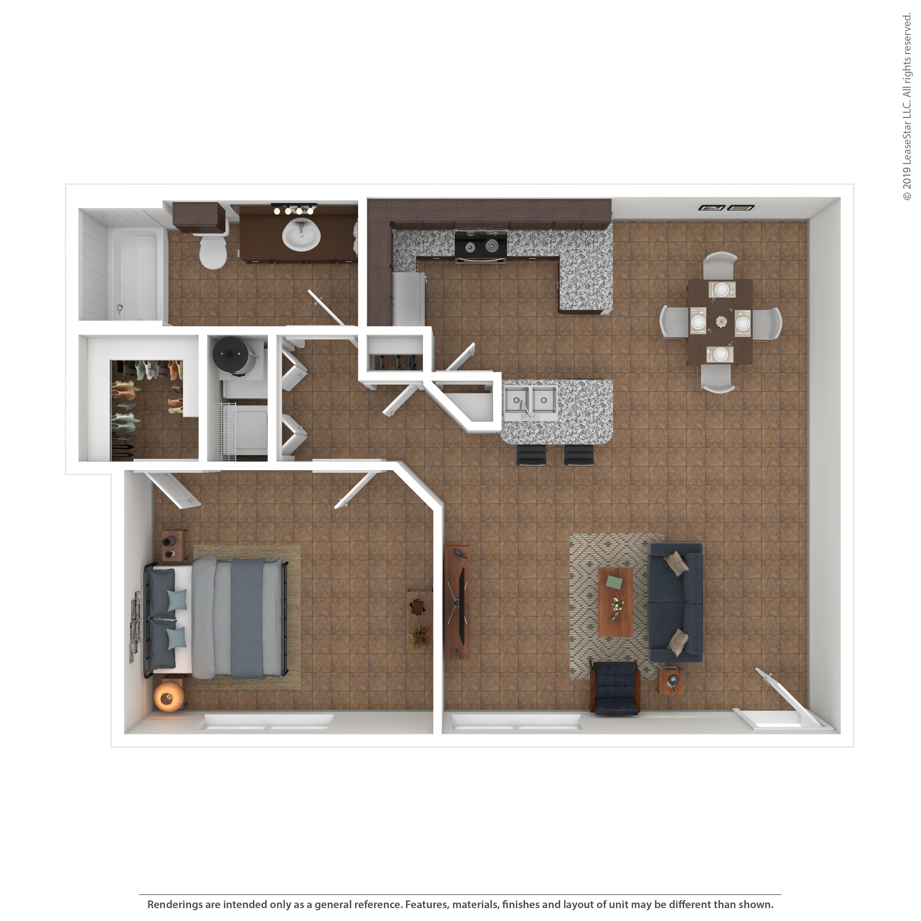 Floor plan layout diagram for 1H