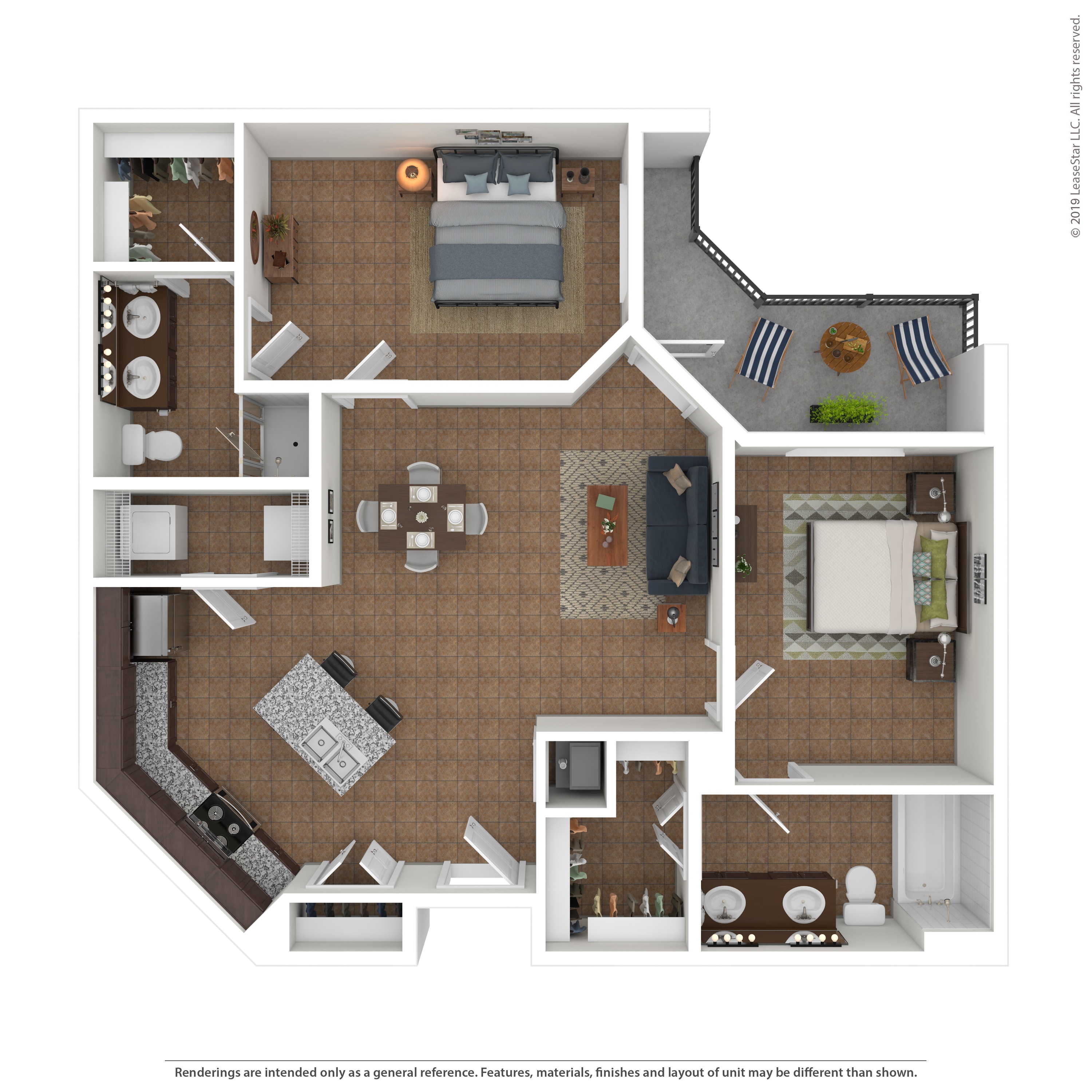 Floor plan layout diagram for 2J