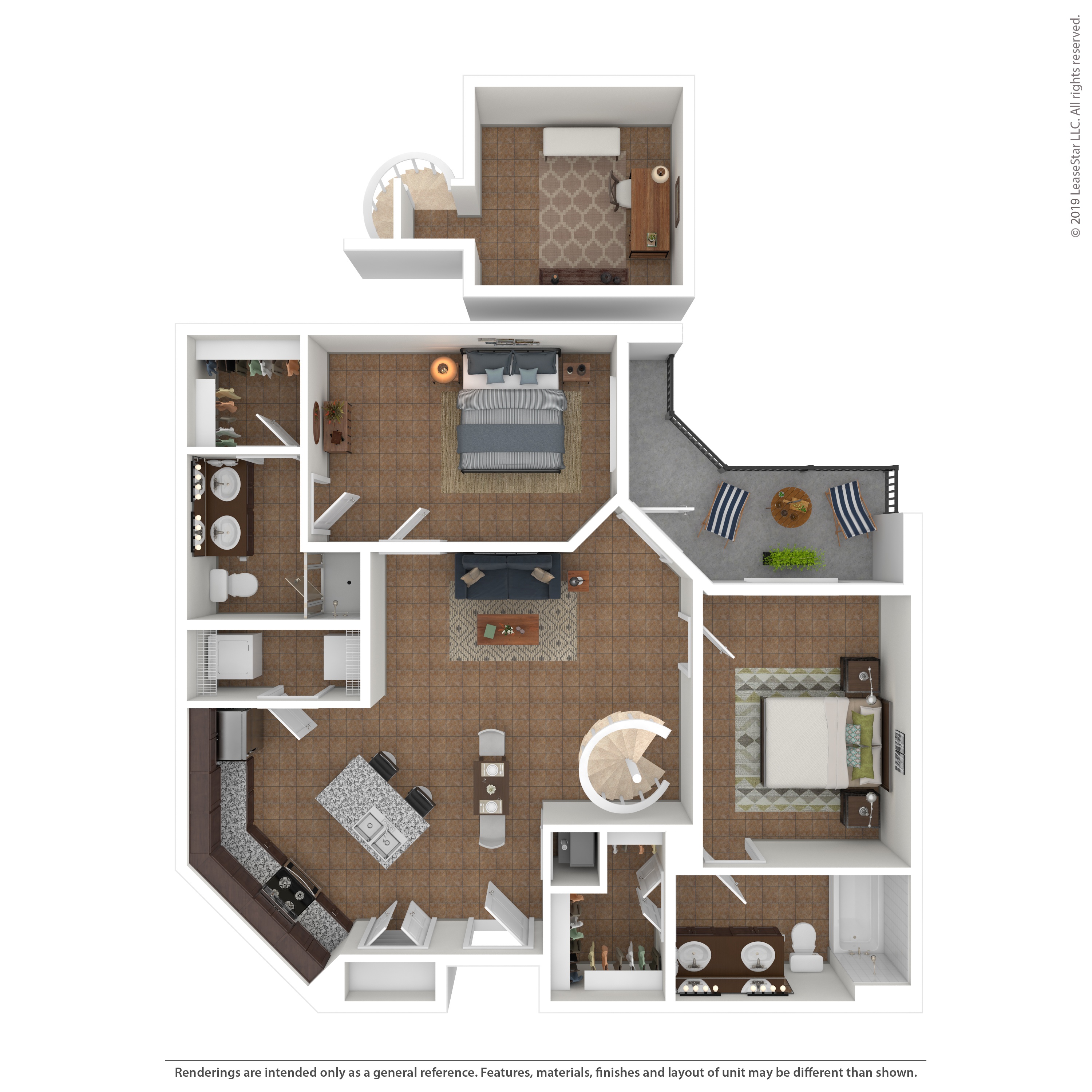 Floor plan layout diagram for 2J-Loft