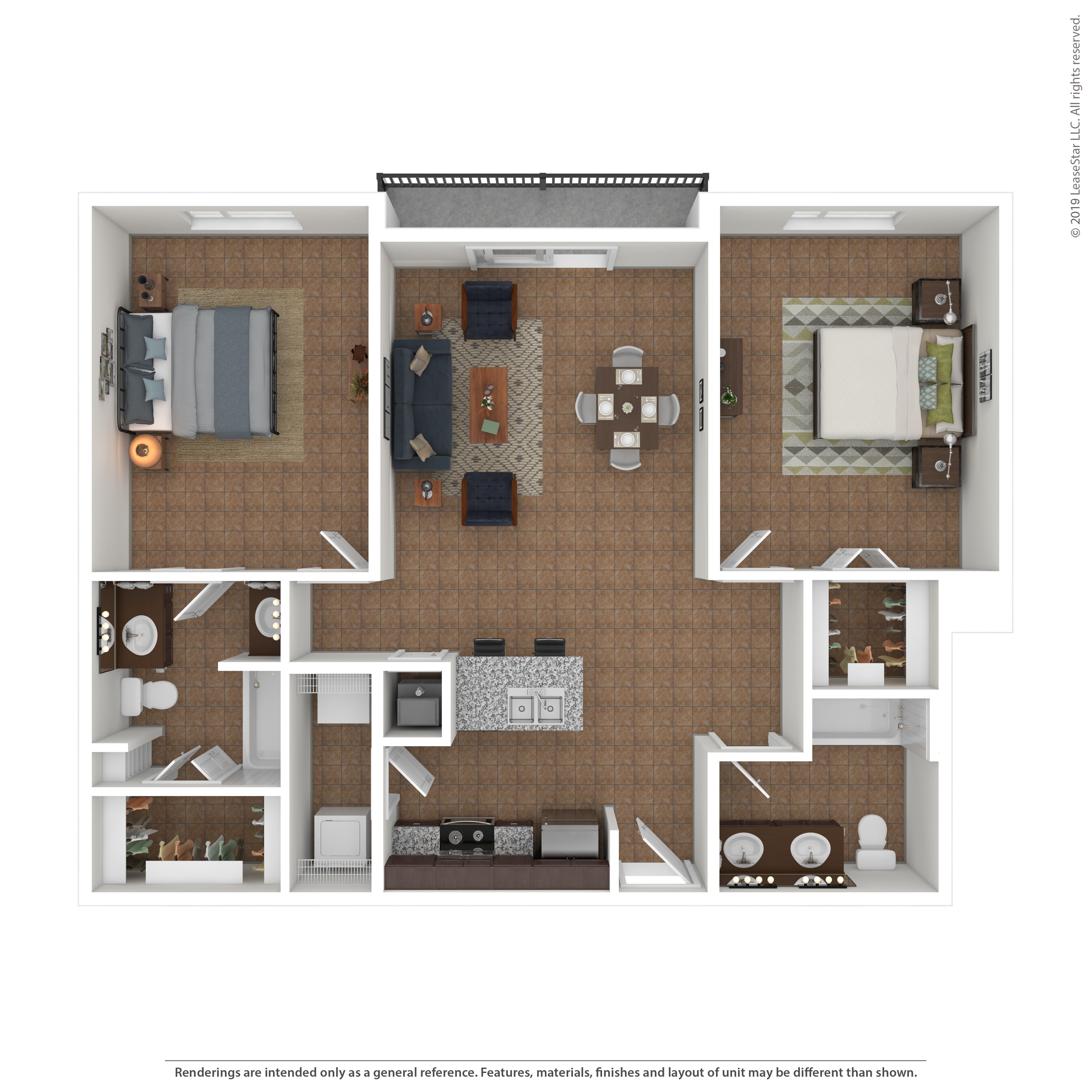 Floor plan layout diagram for 2K
