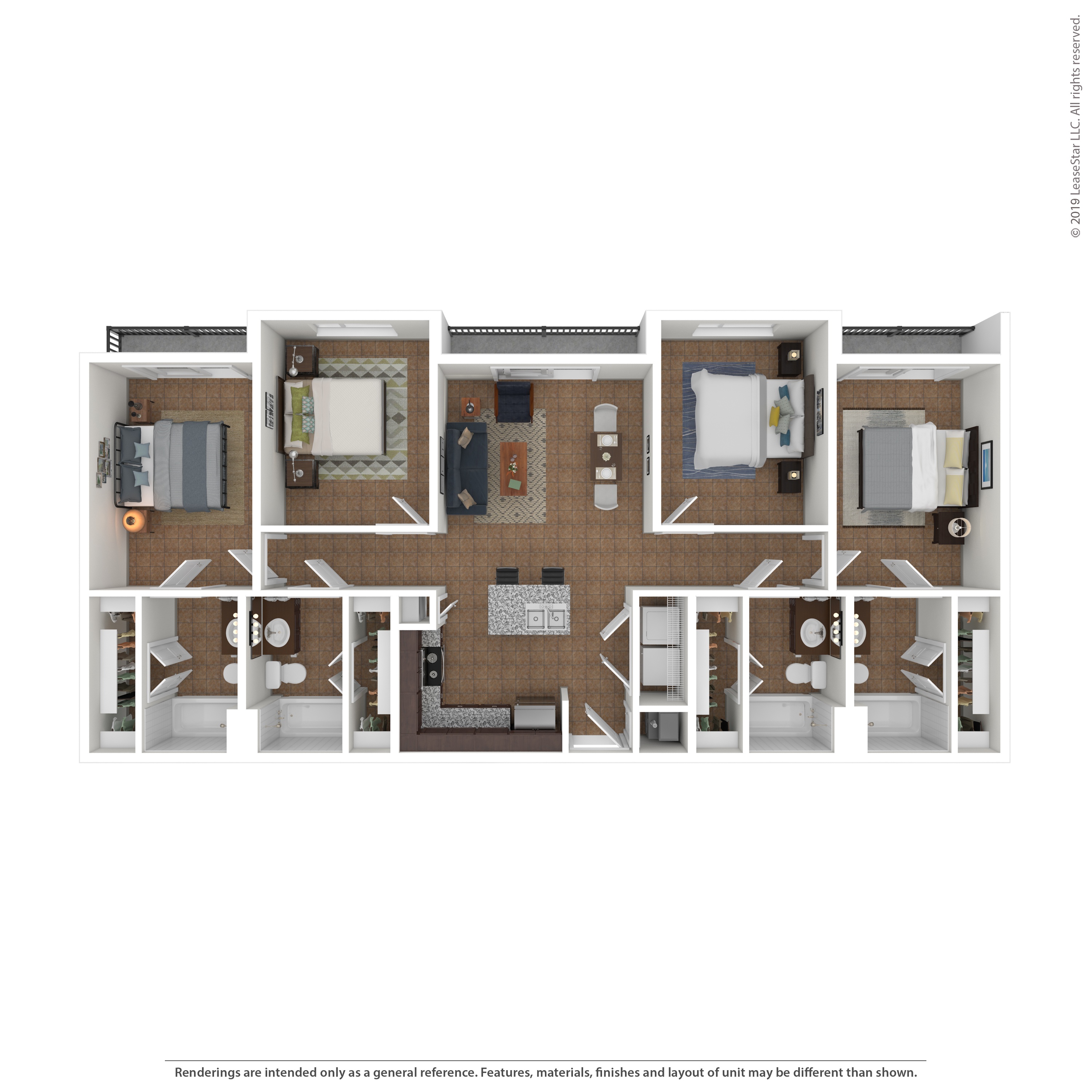 Floor plan layout diagram for 4B