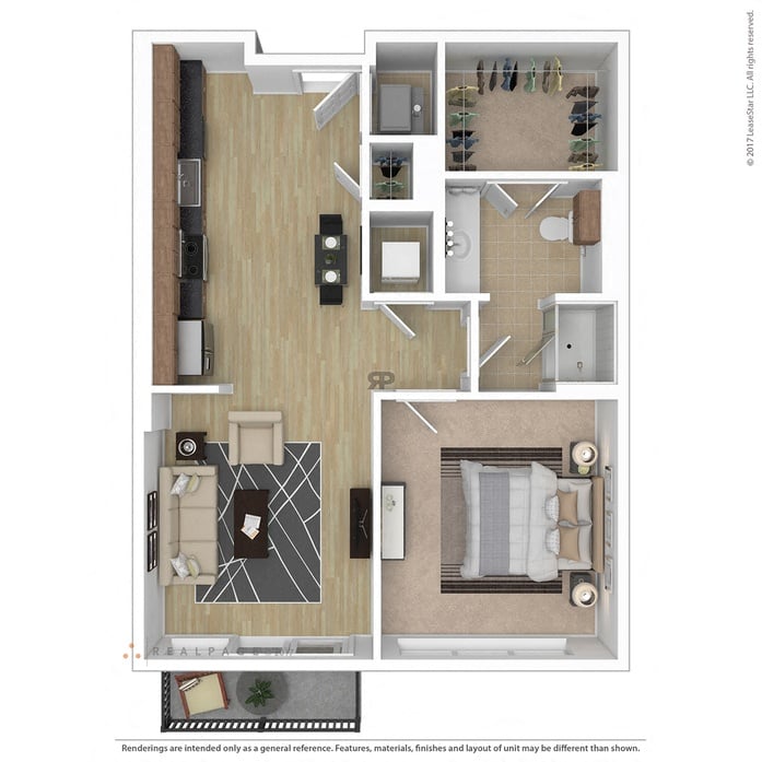 Floor plan layout diagram for 1B