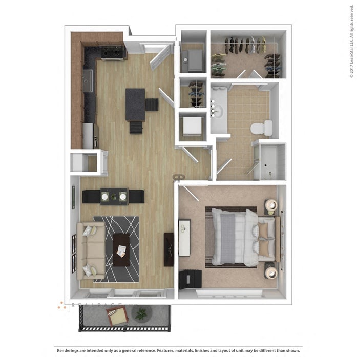Floor plan layout diagram for 1C