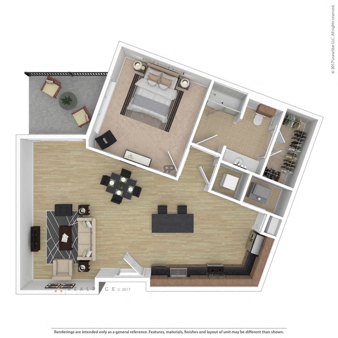 Floor plan layout diagram for 1E