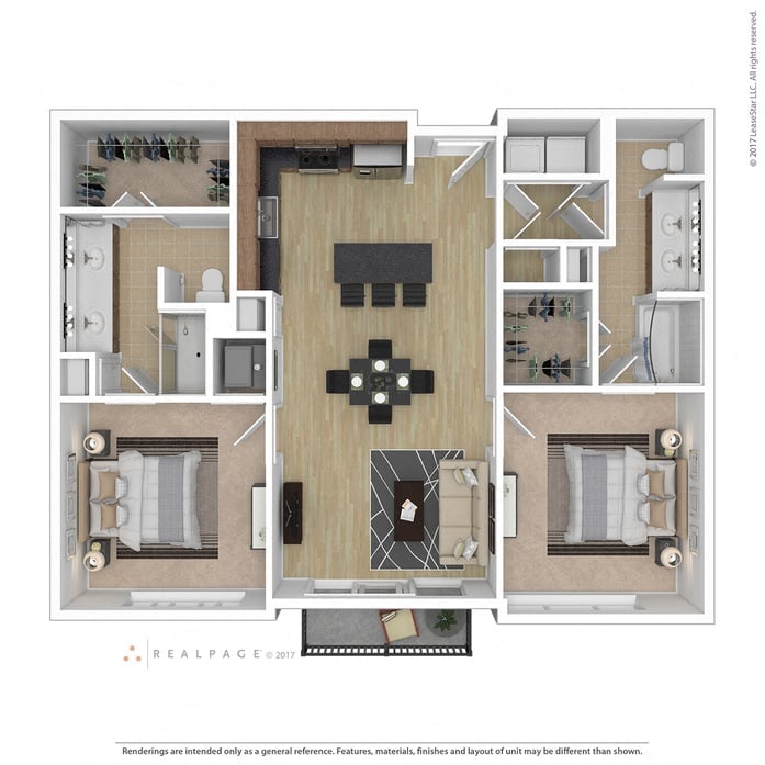 Floor plan layout diagram for 2B