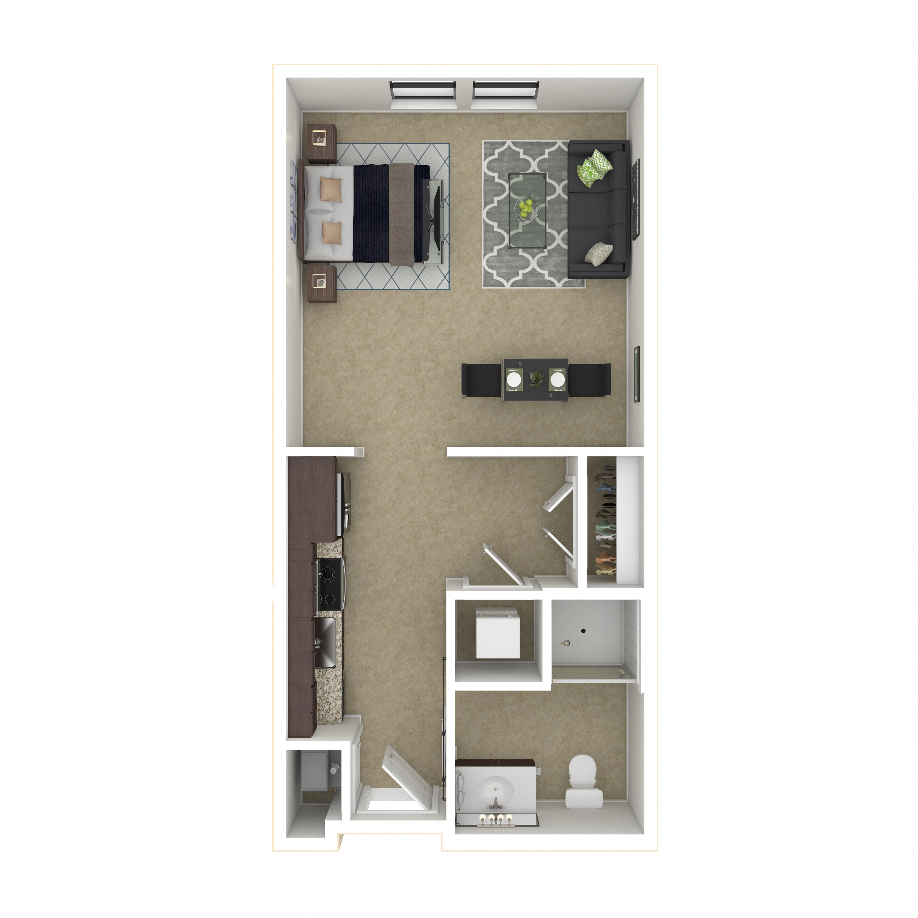 Floor plan layout diagram for 0B - AFFORDABLE