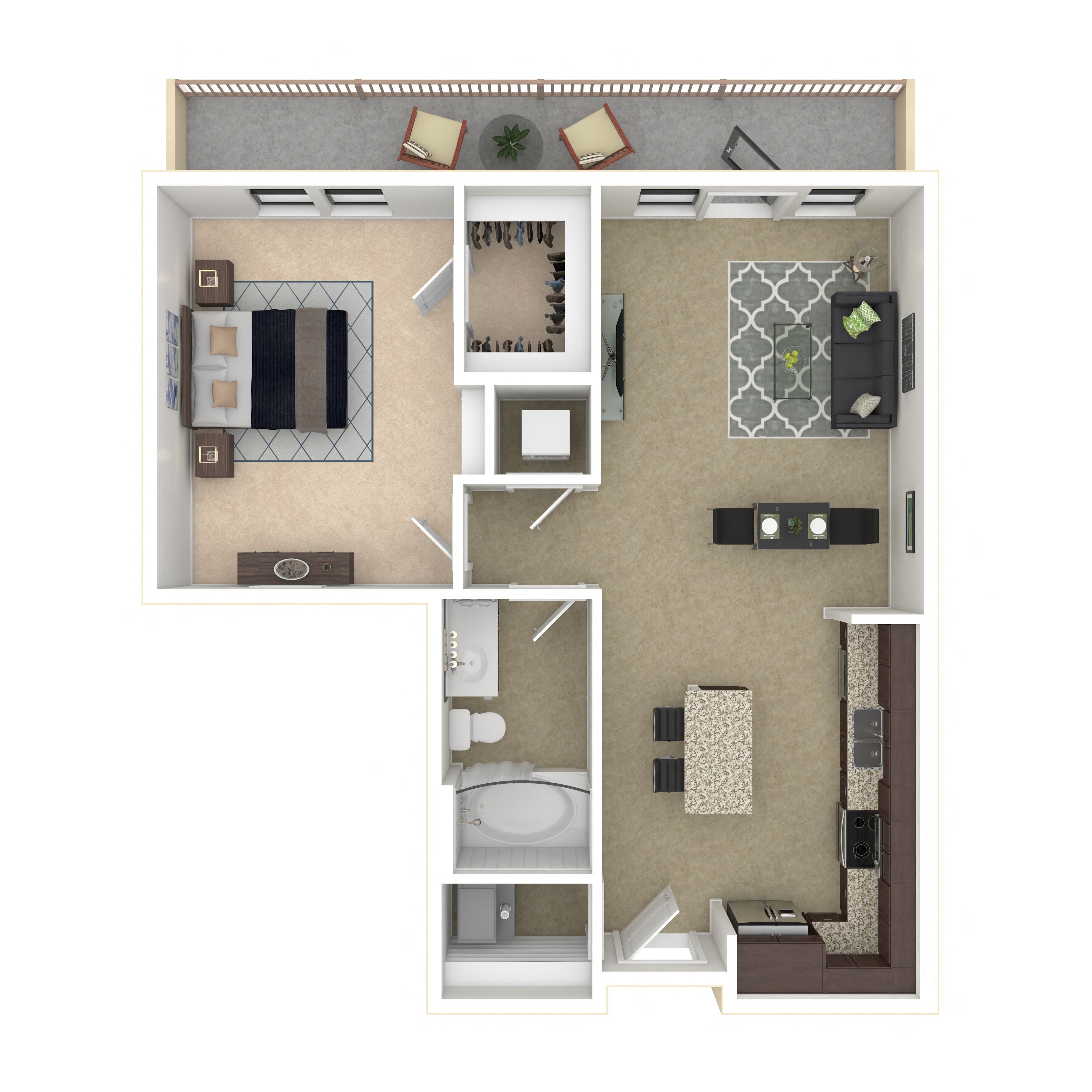 Floor plan layout diagram for 1B