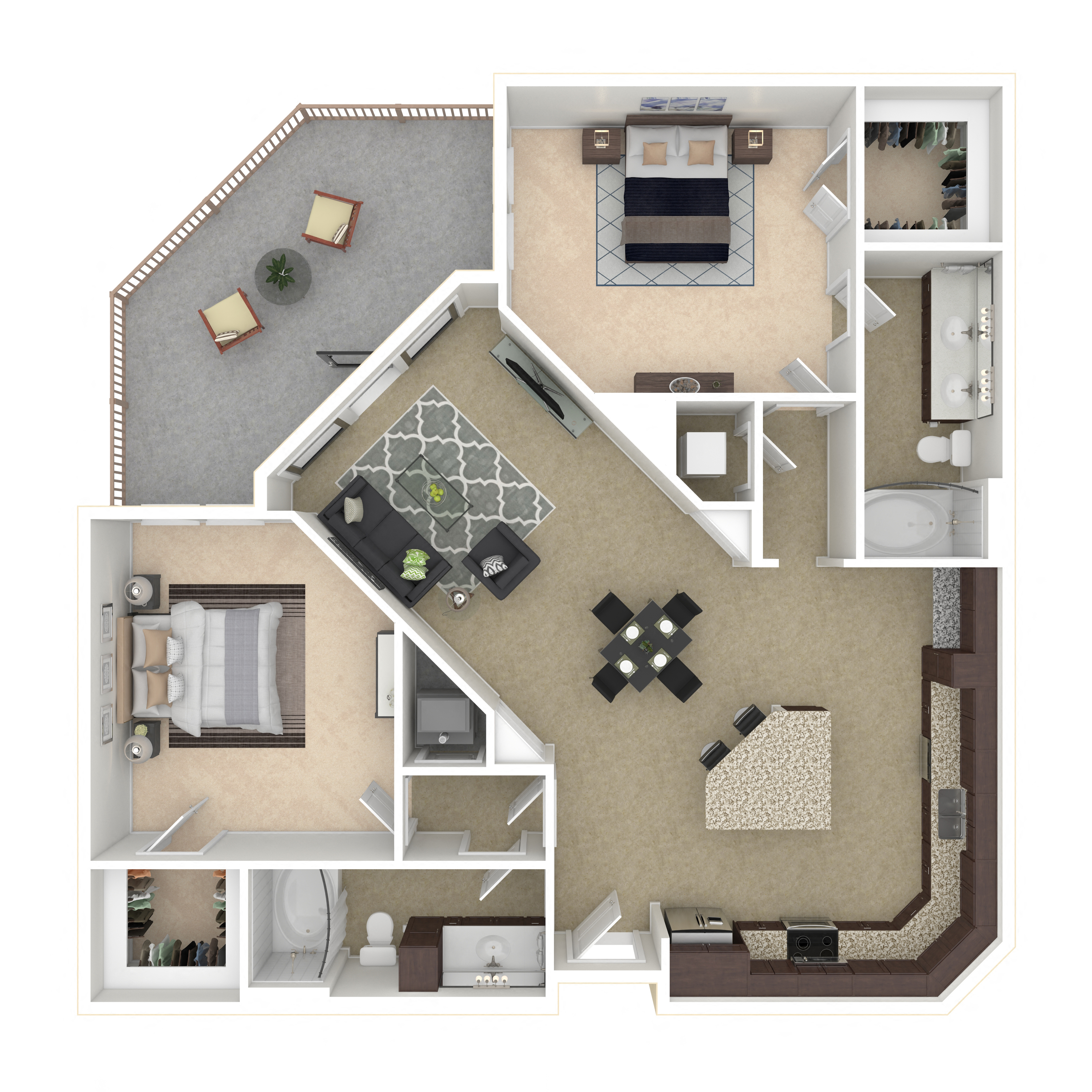 Floor plan layout diagram for 2C