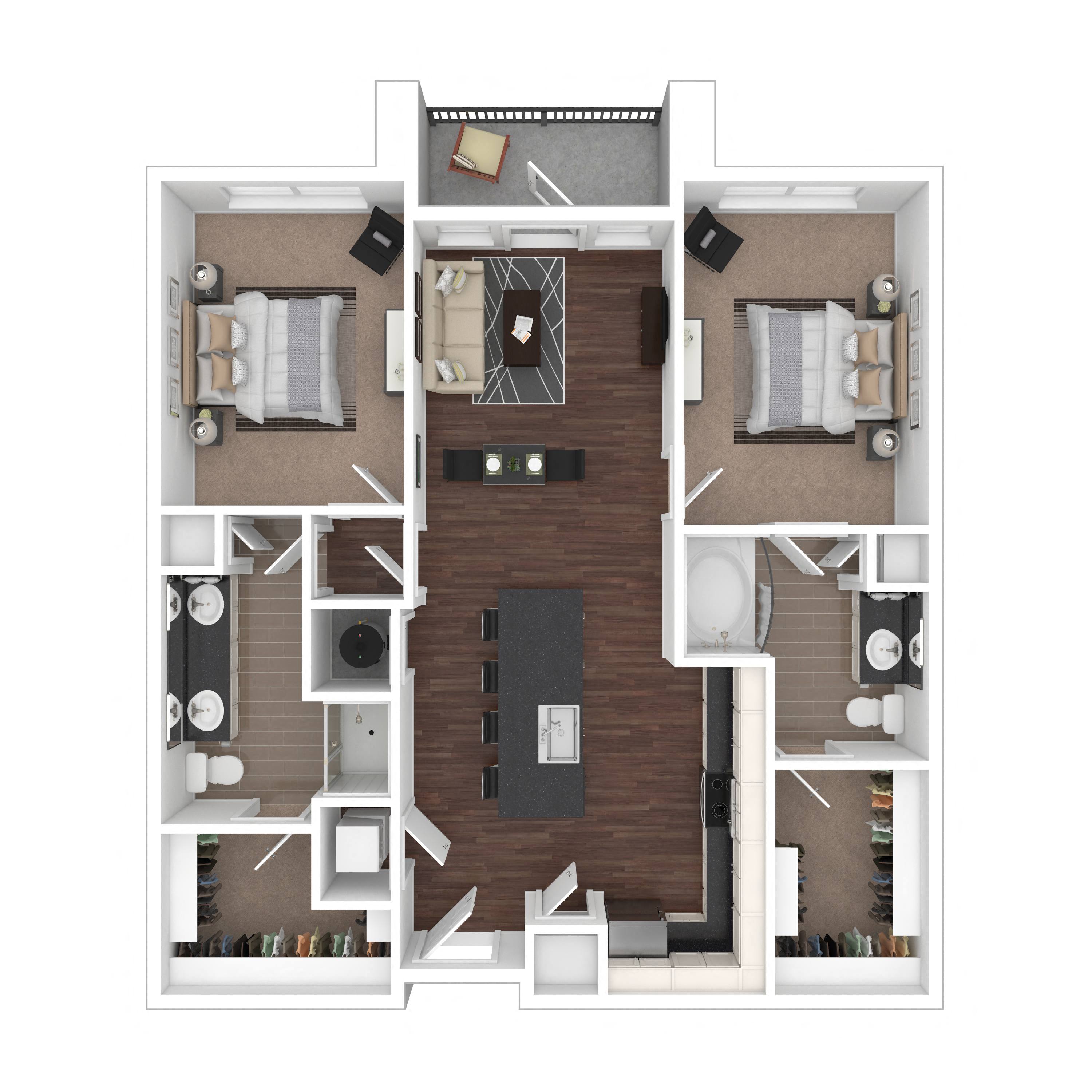 Floor plan layout diagram for 2A