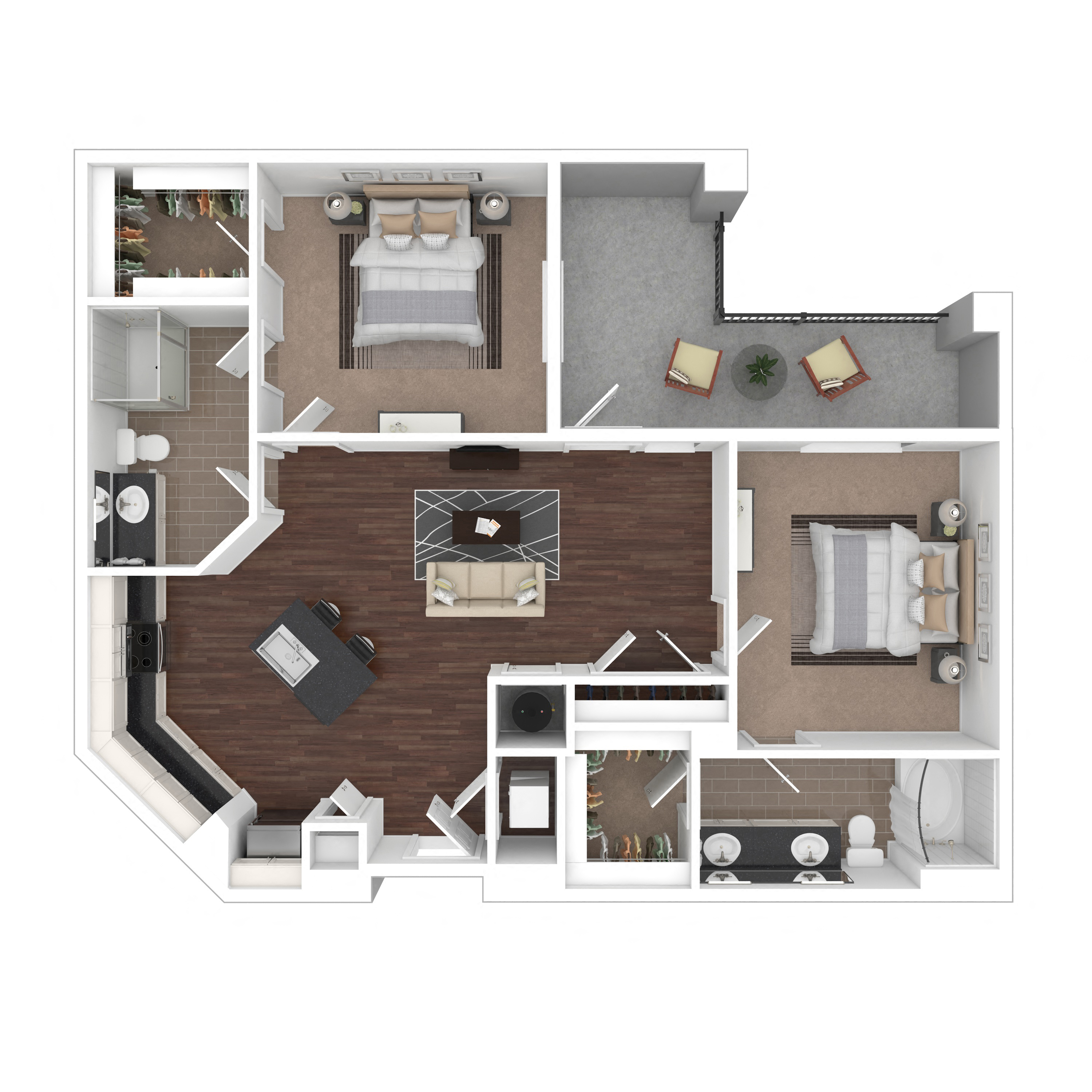 Floor plan layout diagram for 2B