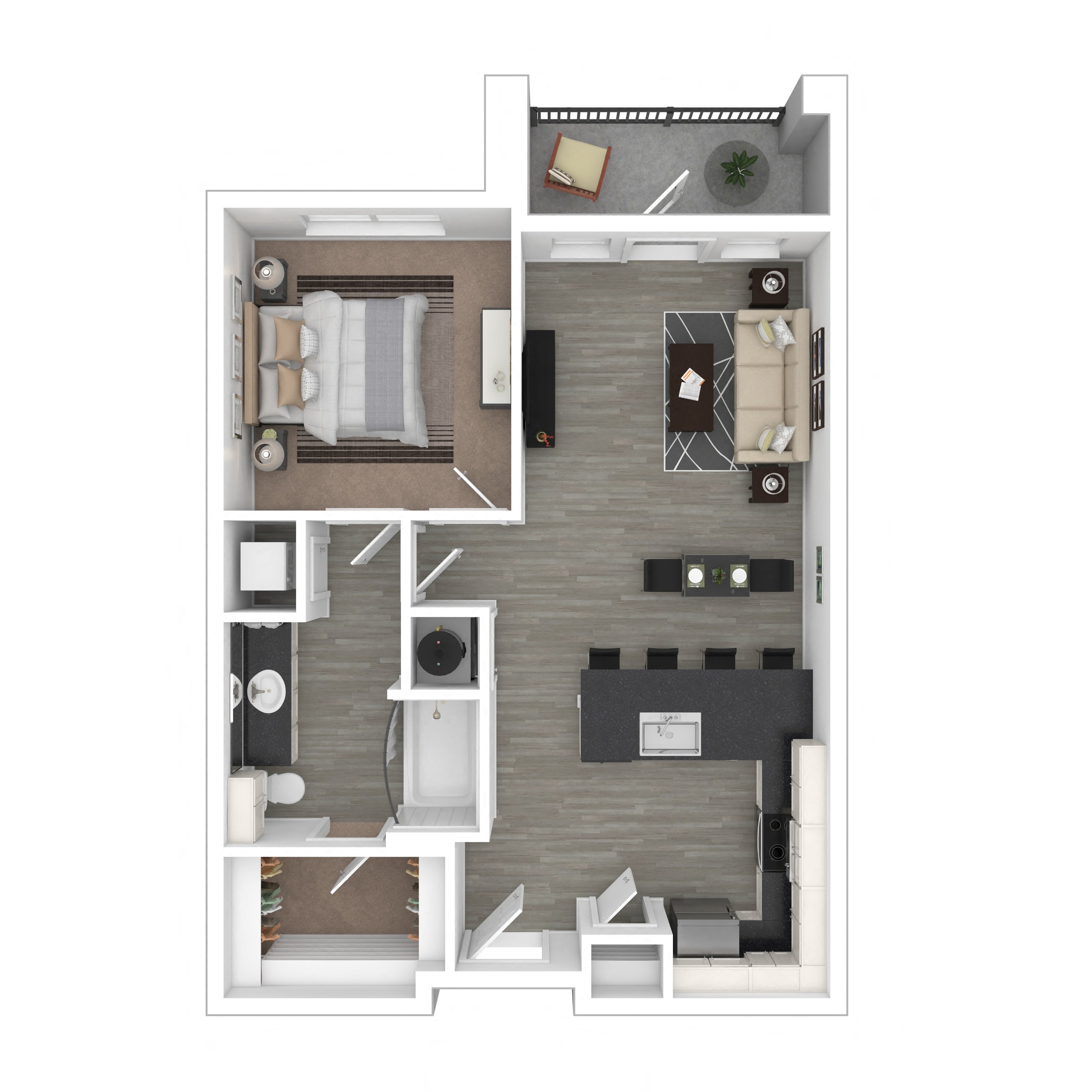 Floor plan layout diagram for 1B