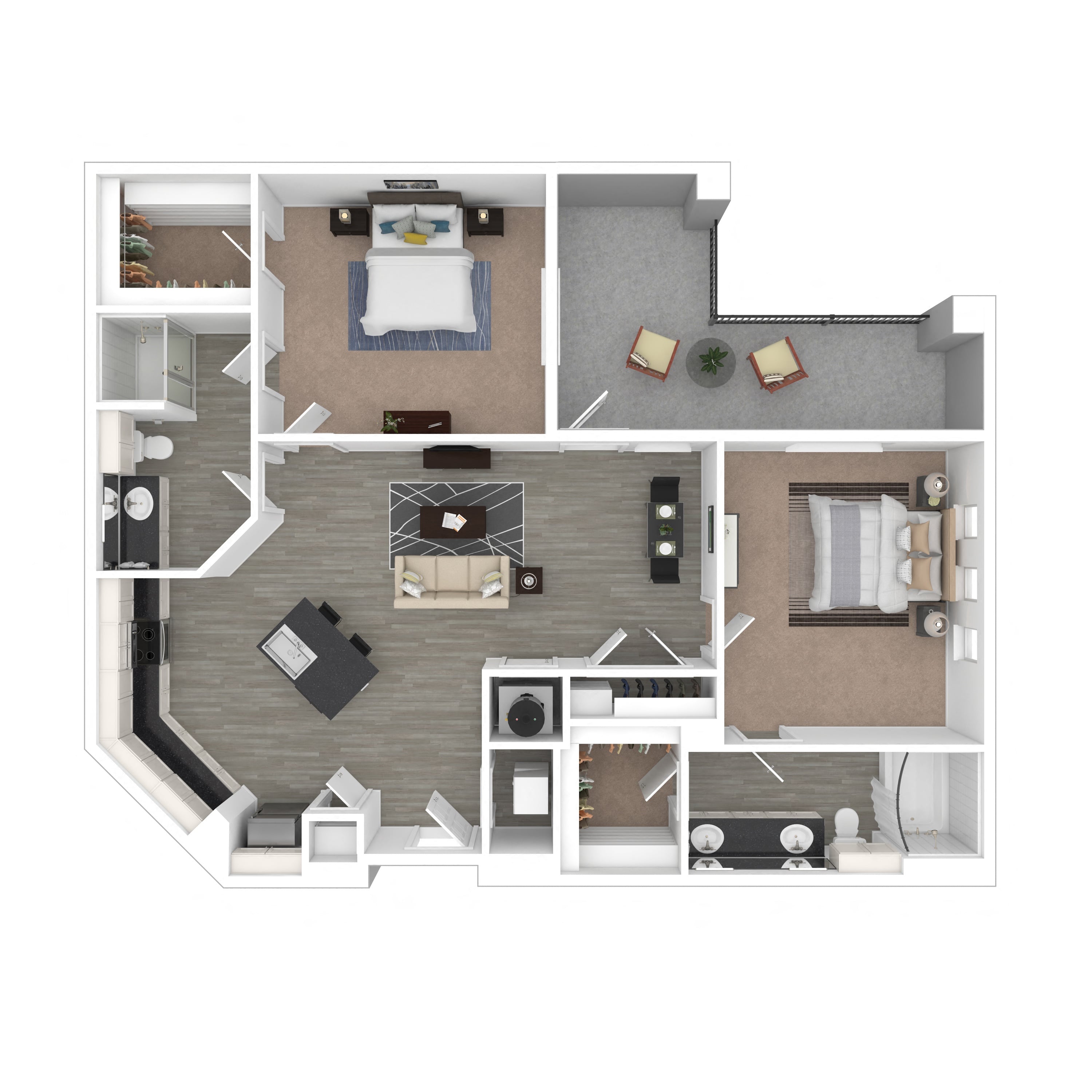 Floor plan layout diagram for 2B