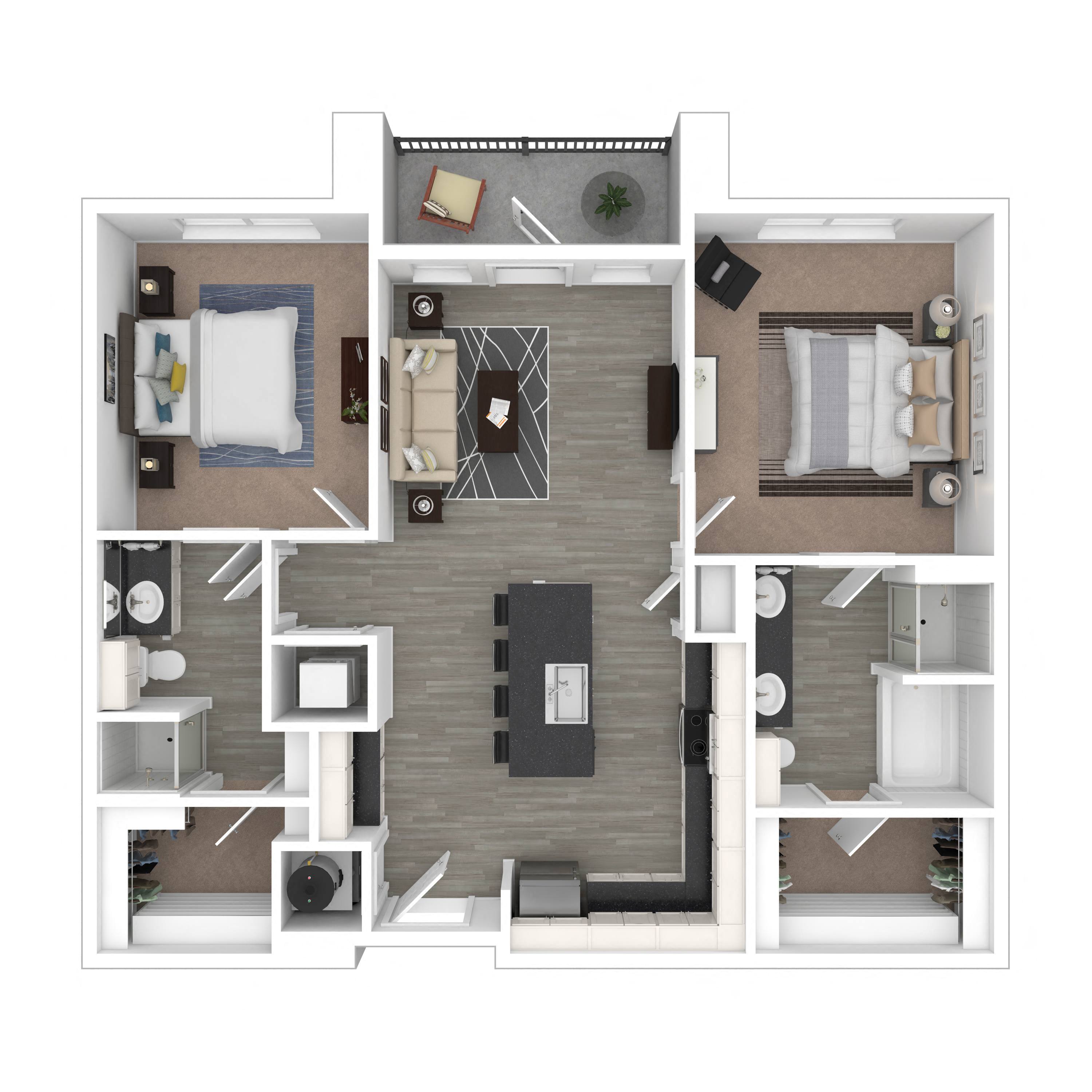 Floor plan layout diagram for 2C