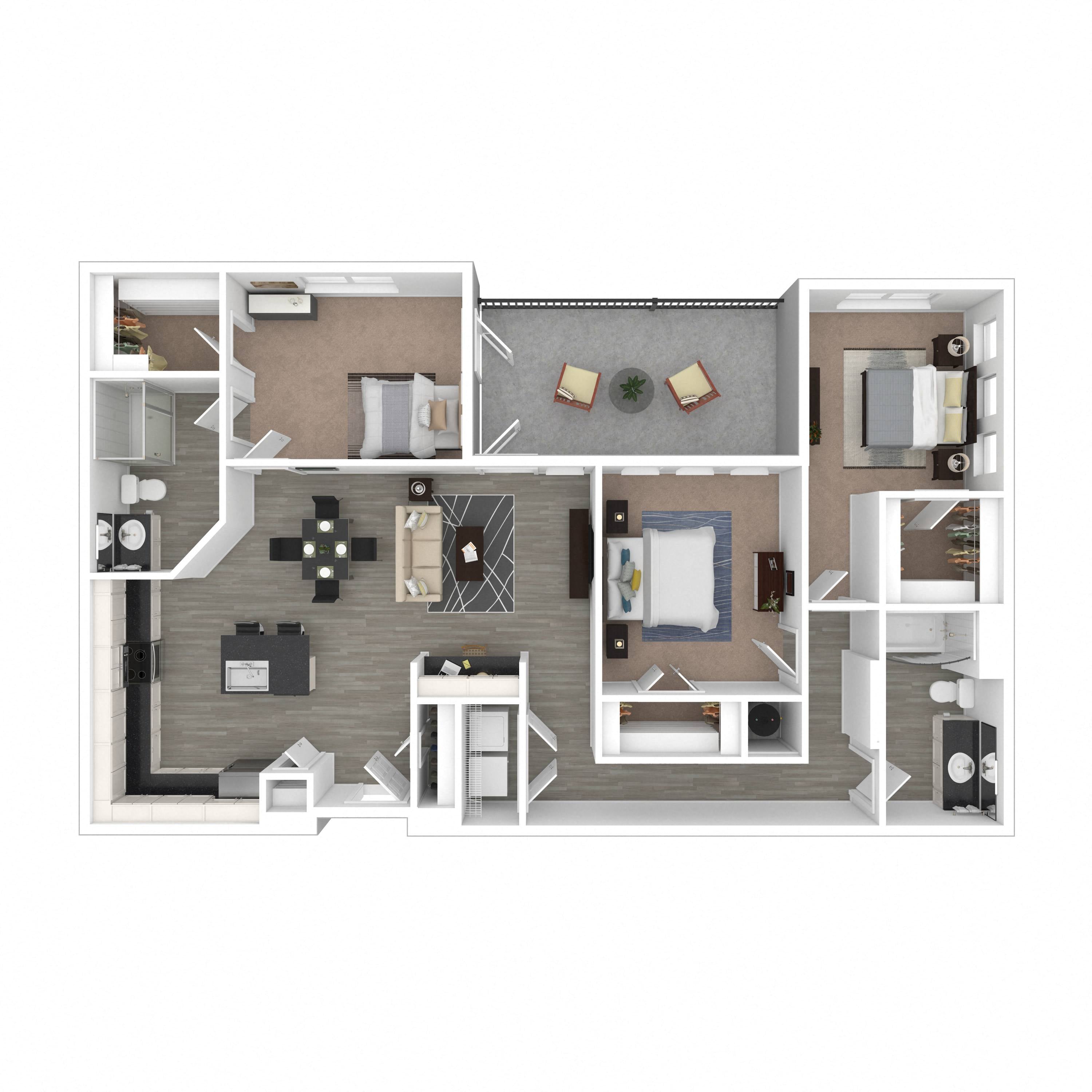 Floor plan layout diagram for 3A