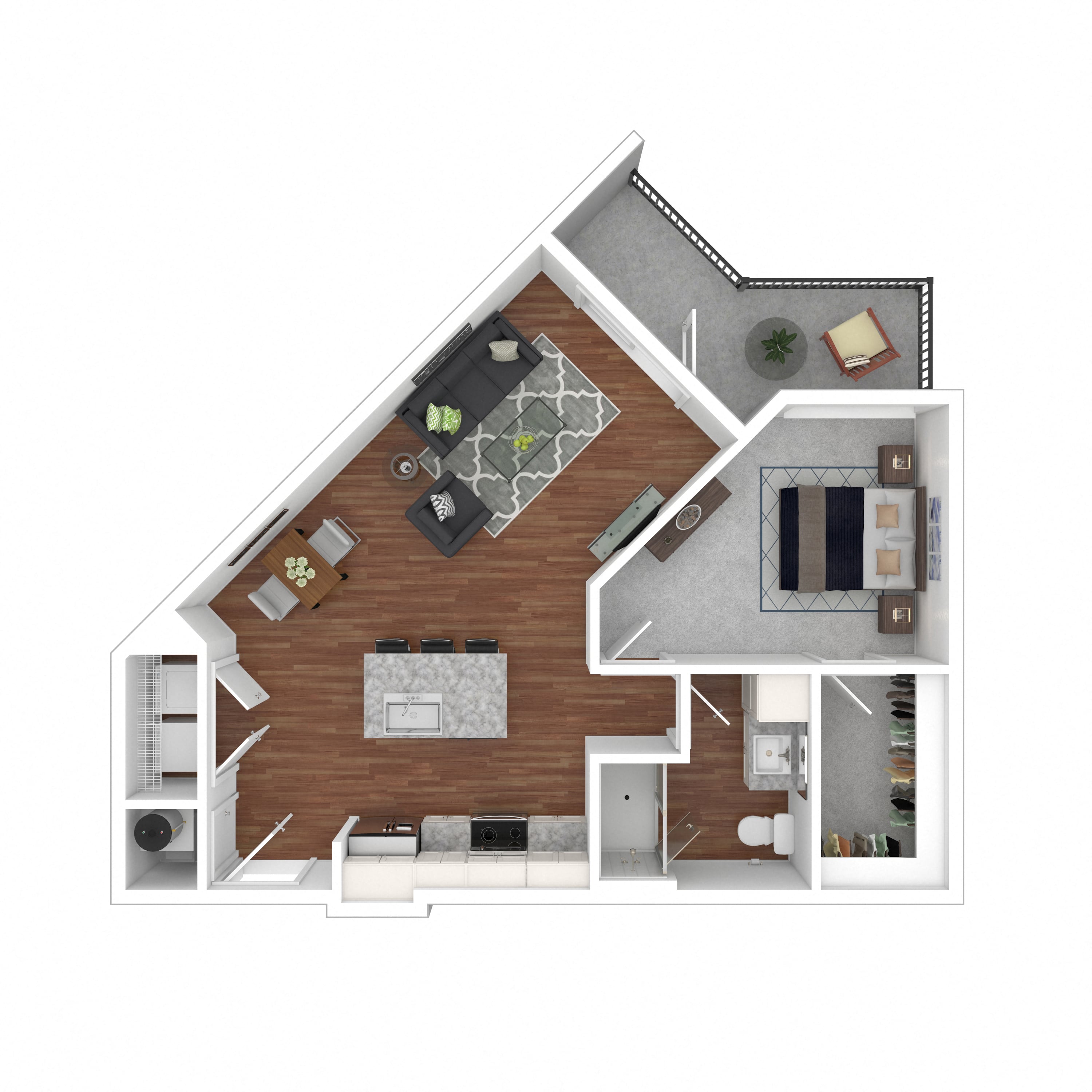 Floor plan layout diagram for 1B