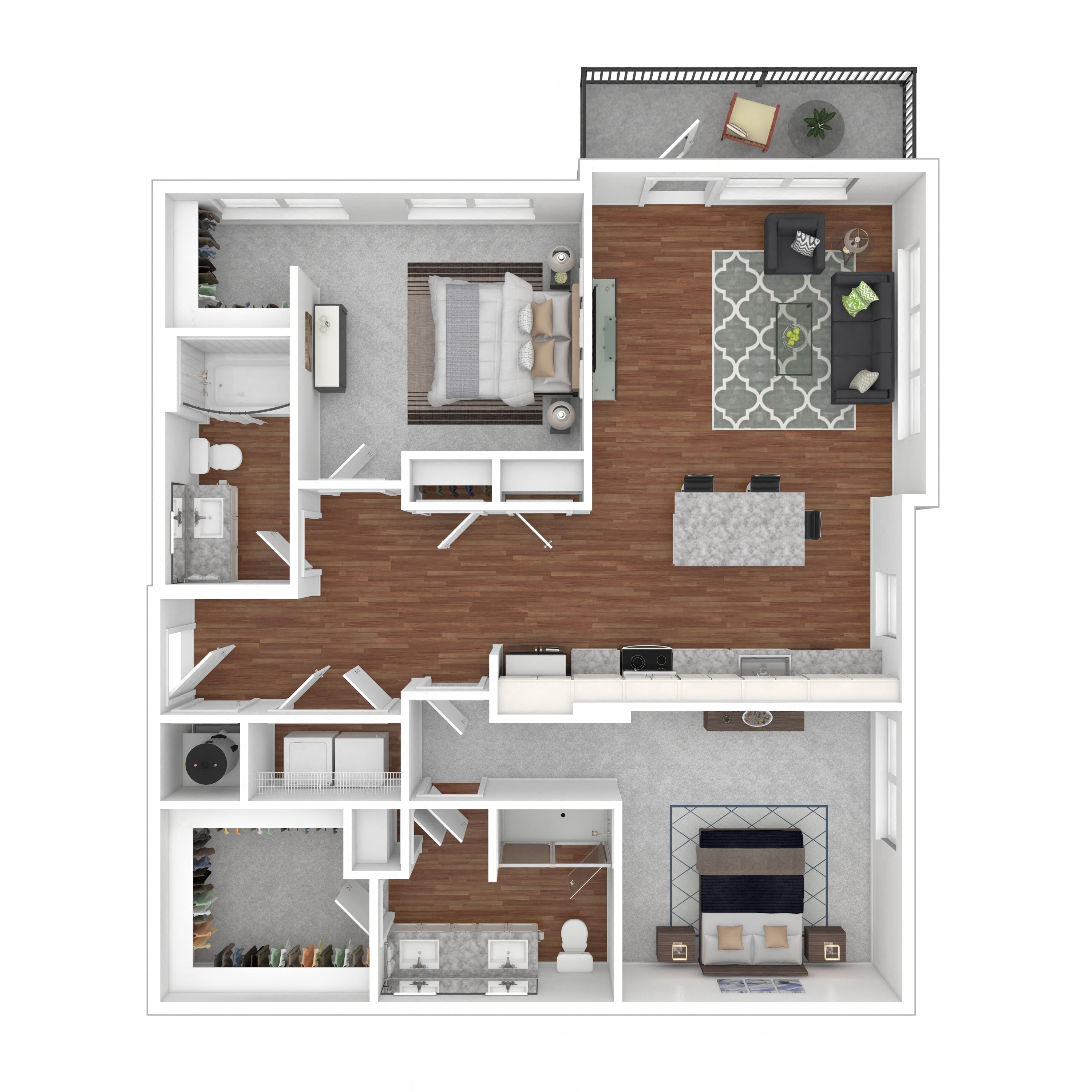Floor plan layout diagram for 2B