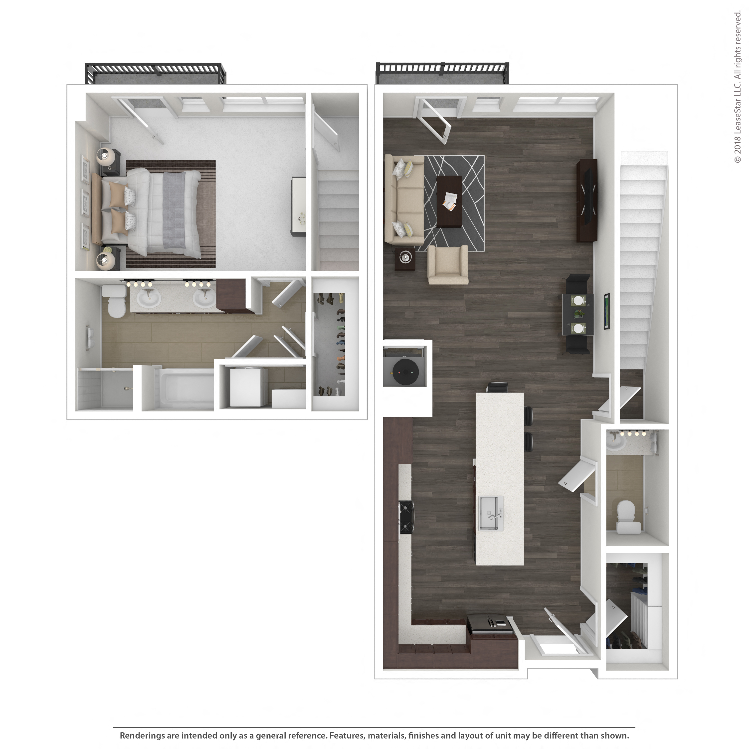 Floor plan layout diagram for 1N