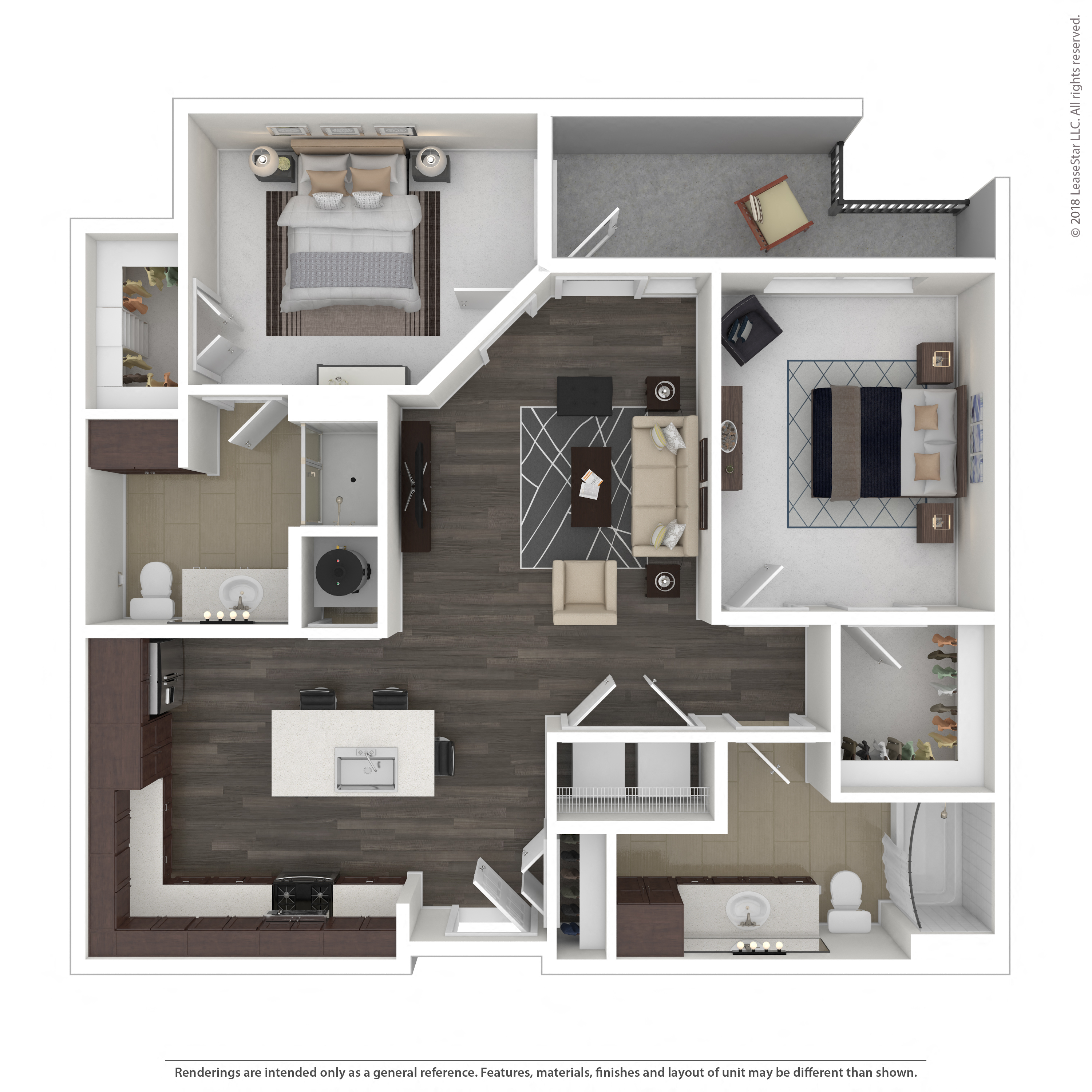 Floor plan layout diagram for 2B