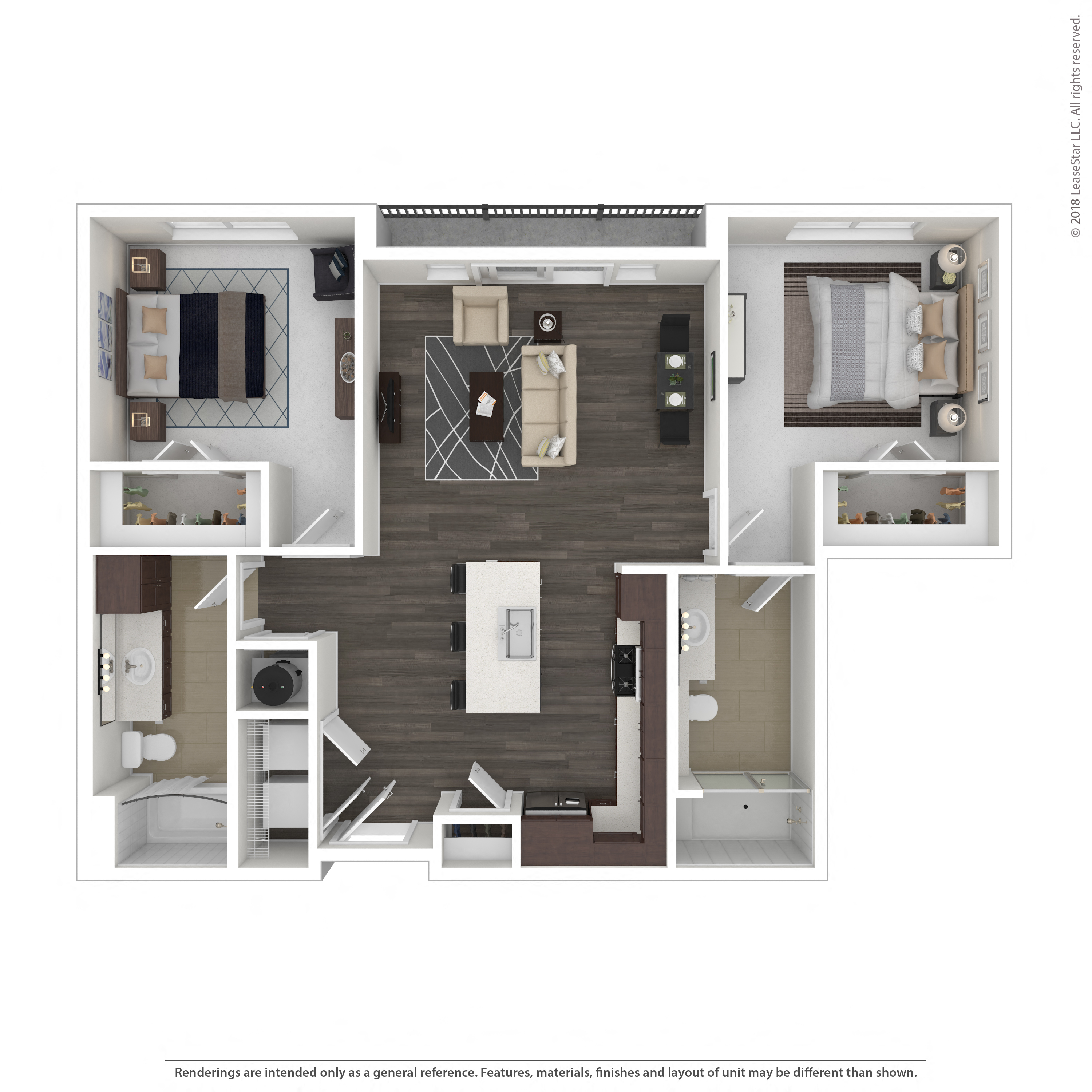 Floor plan layout diagram for 2C