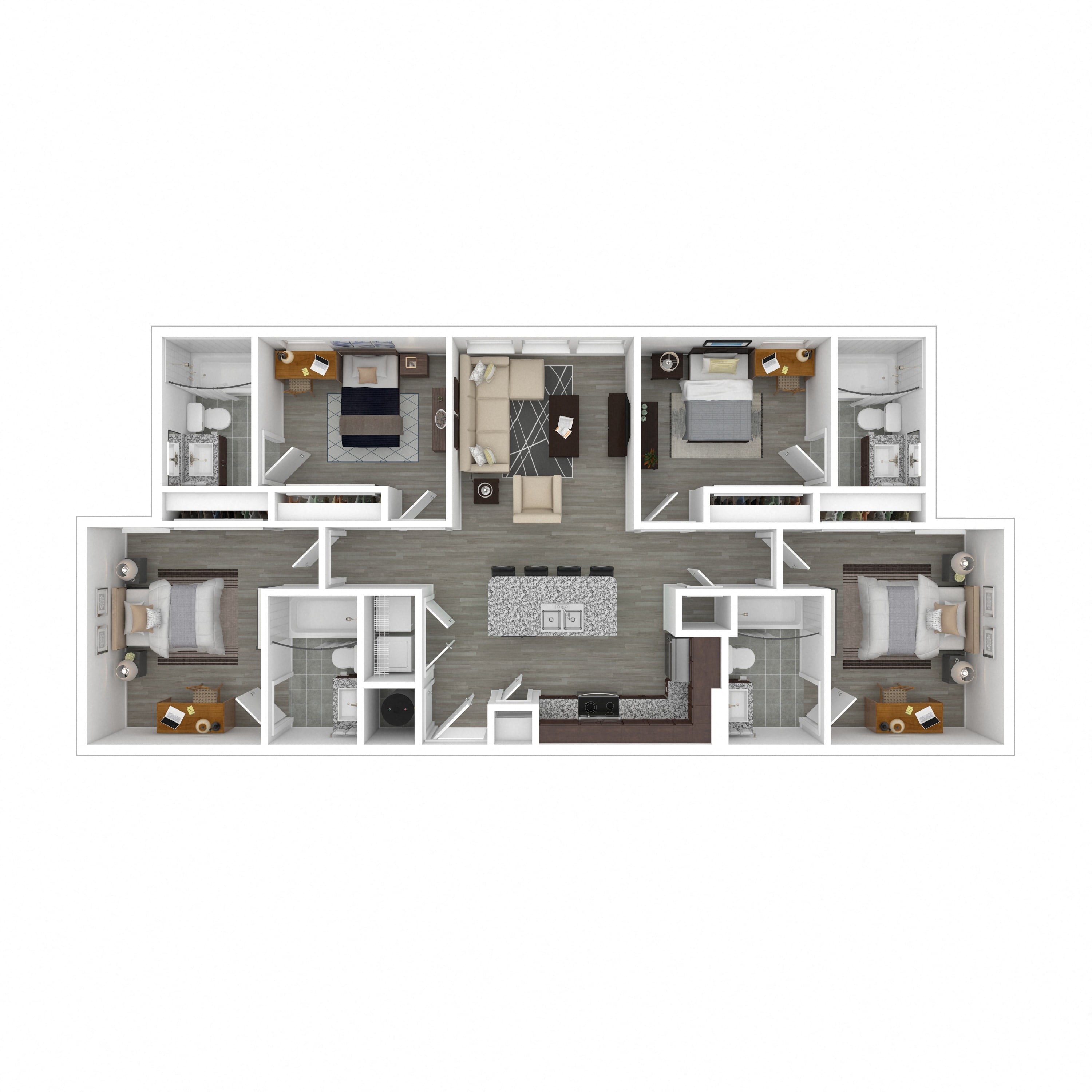 Floor plan layout diagram for 4A