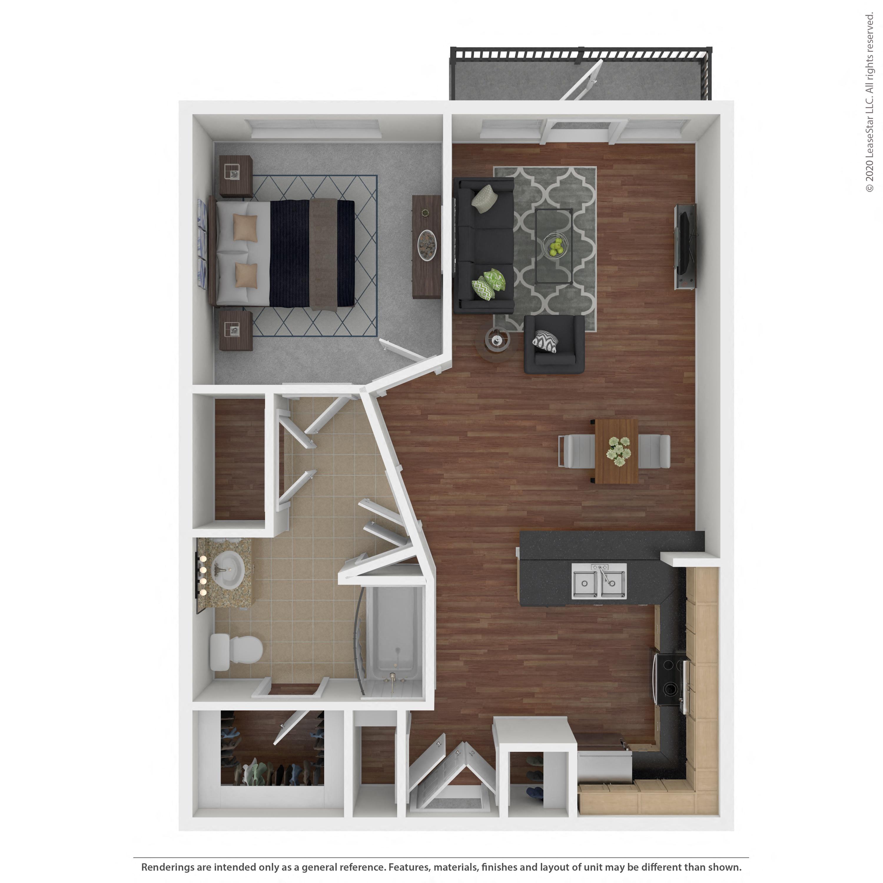 Floor plan layout diagram for 1C