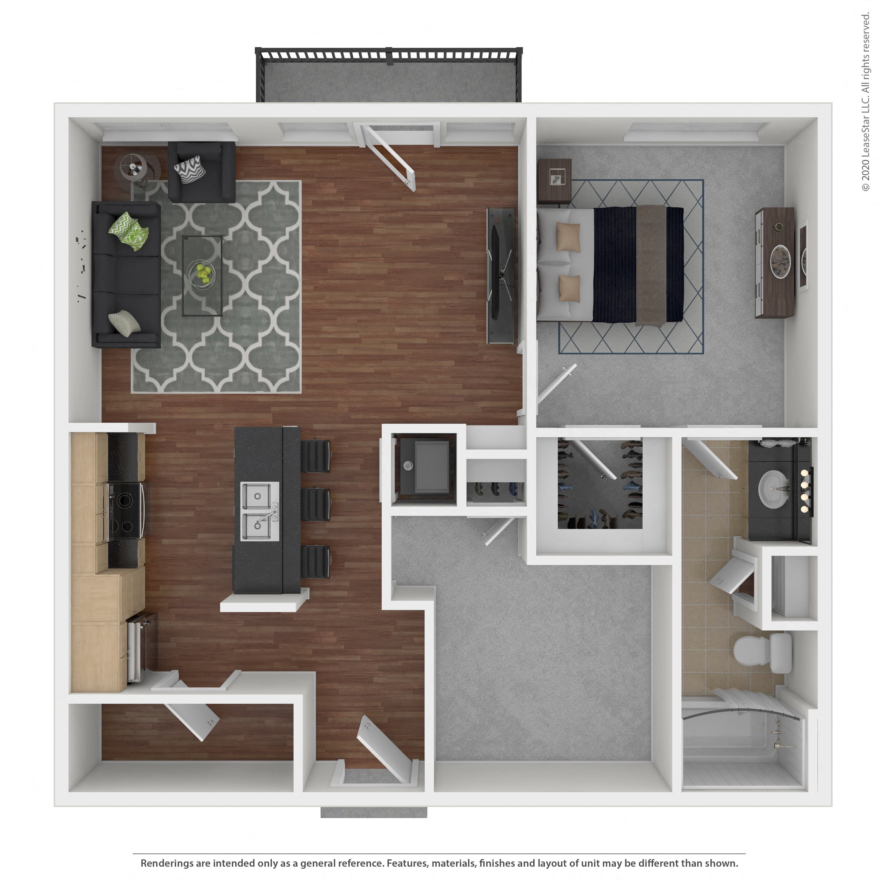 Floor plan layout diagram for 1D