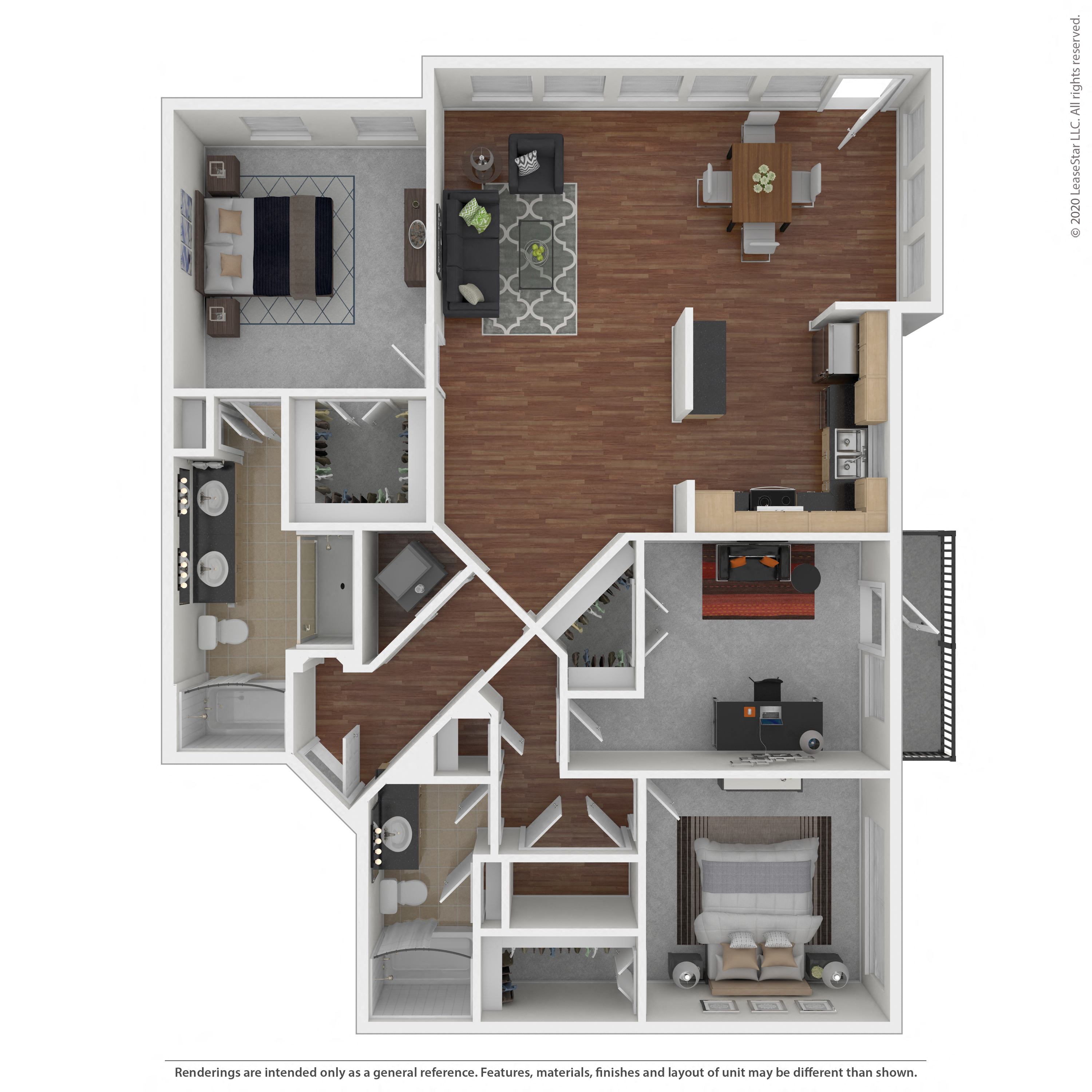 Floor plan layout diagram for 3A