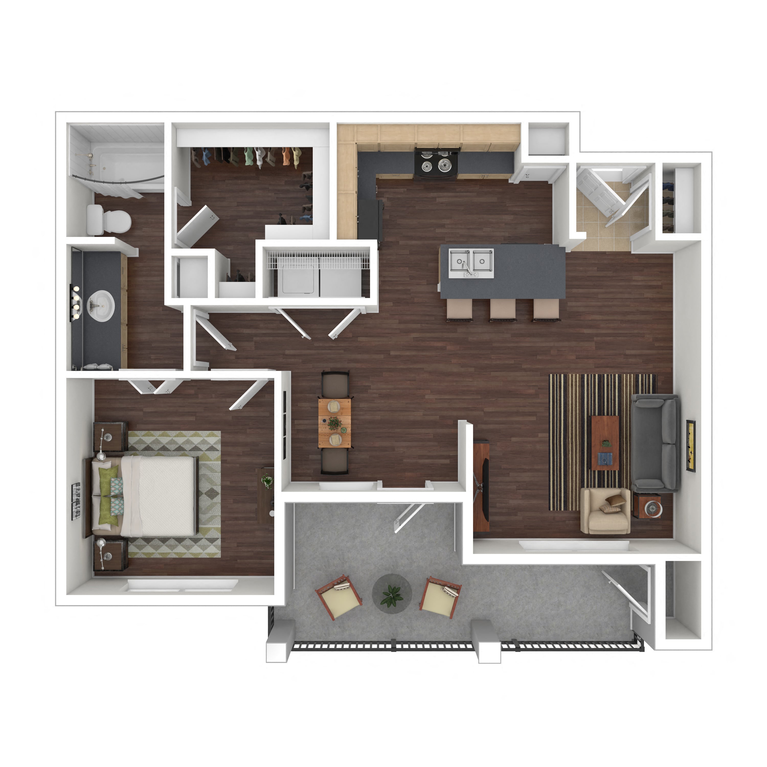 Floor plan layout diagram for 1B