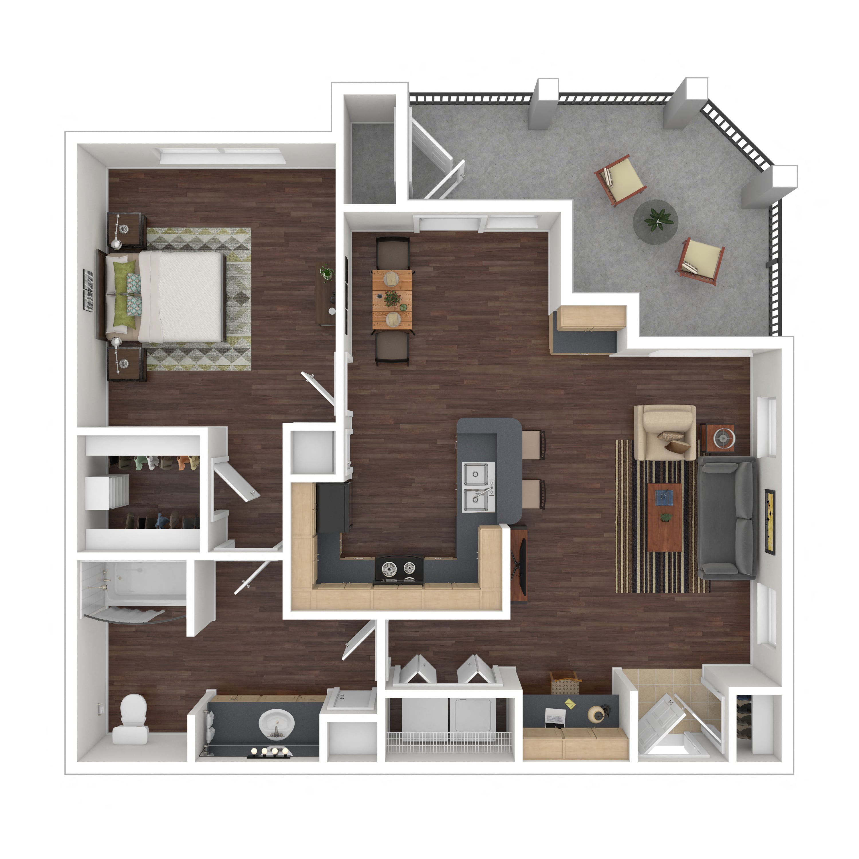 Floor plan layout diagram for 1C