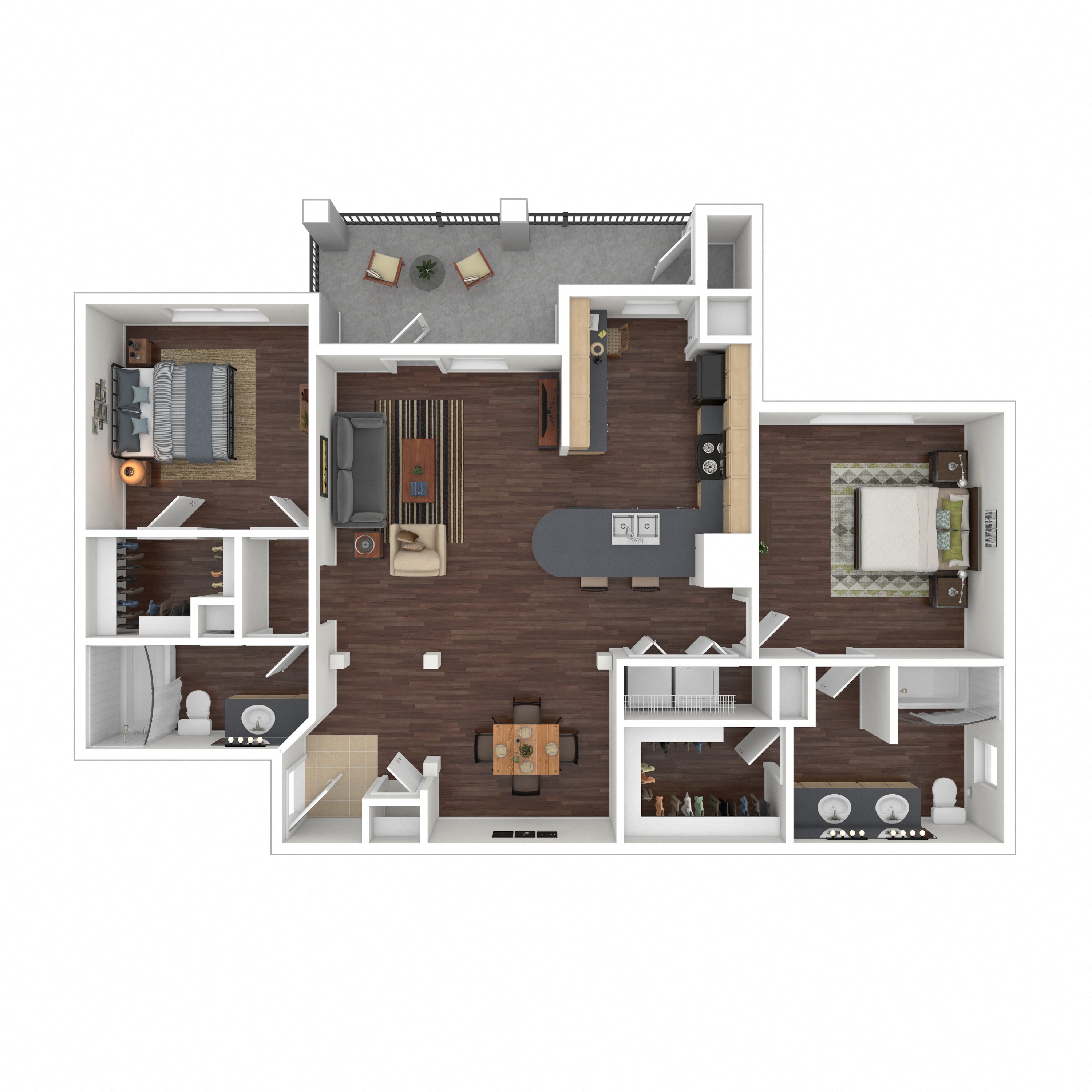 Floor plan layout diagram for 2C