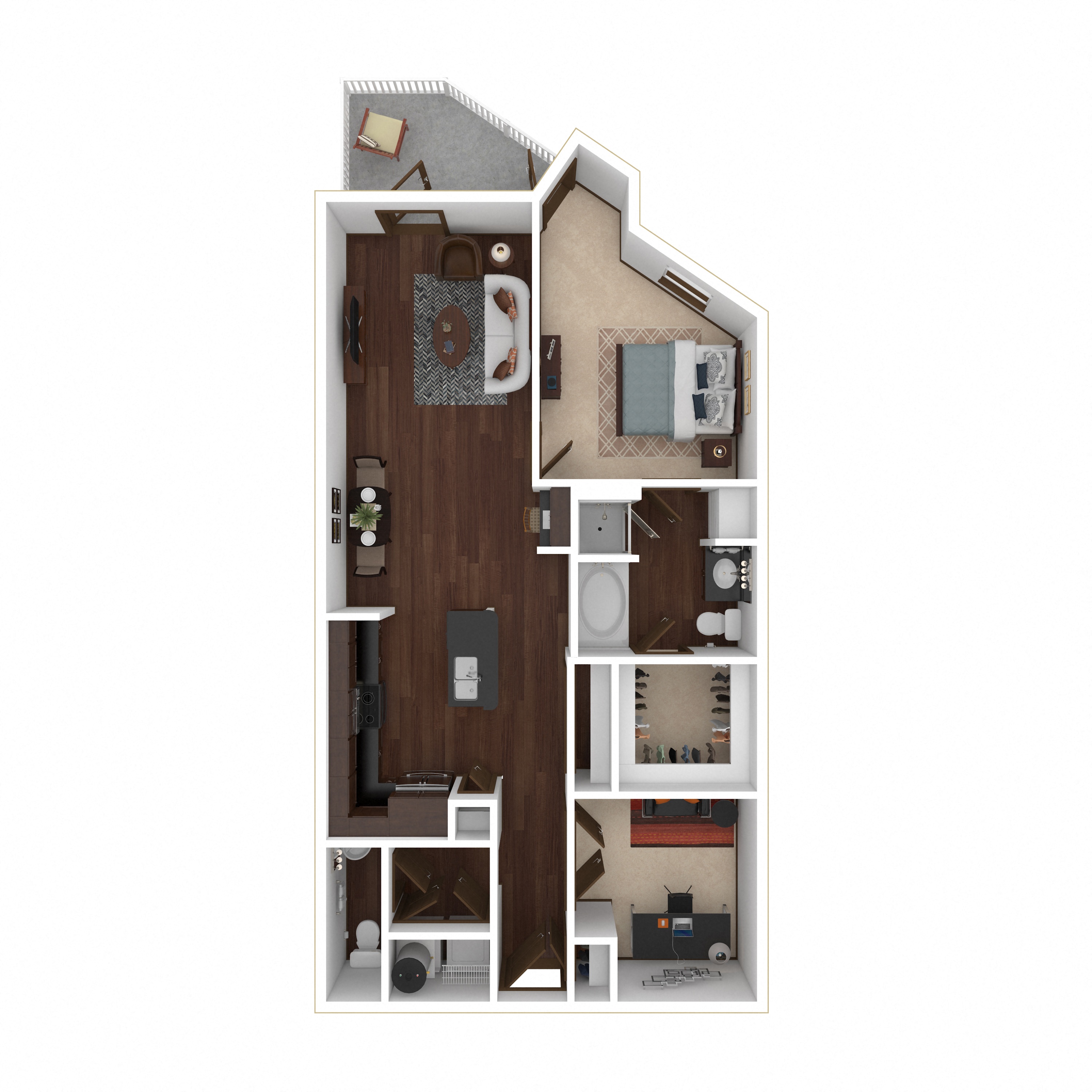 Floor plan layout diagram for 1M