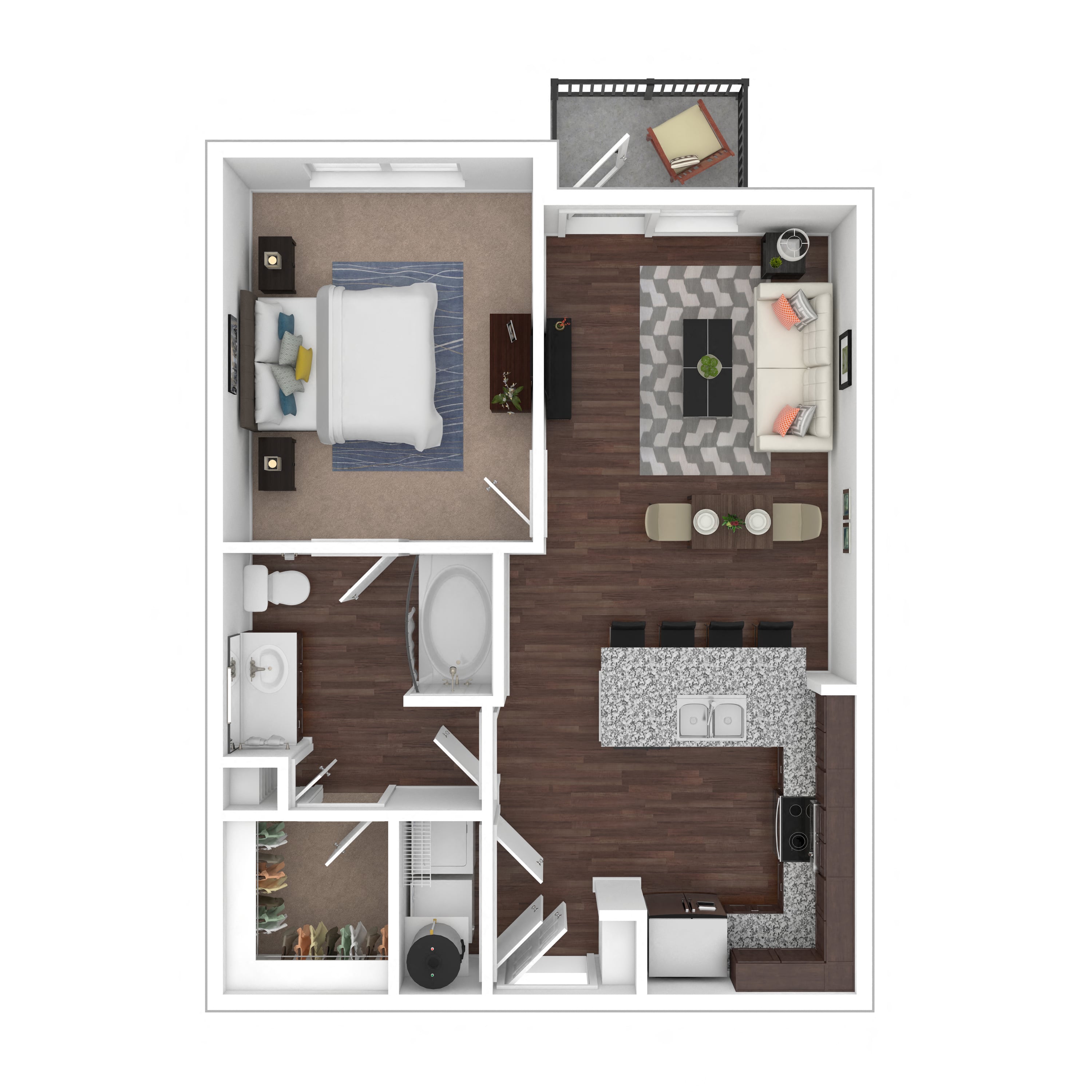 Floor plan layout diagram for 1B