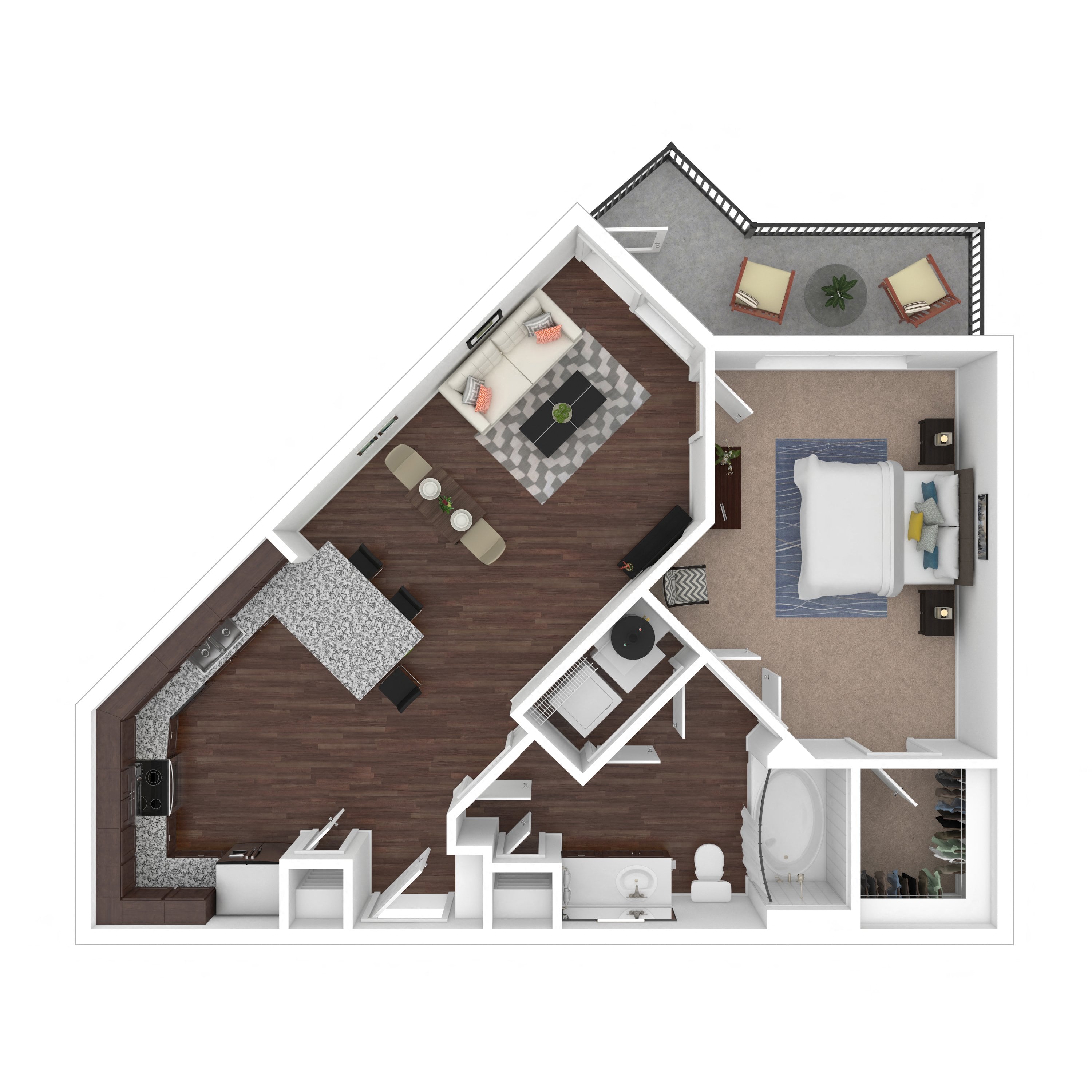 Floor plan layout diagram for 1C