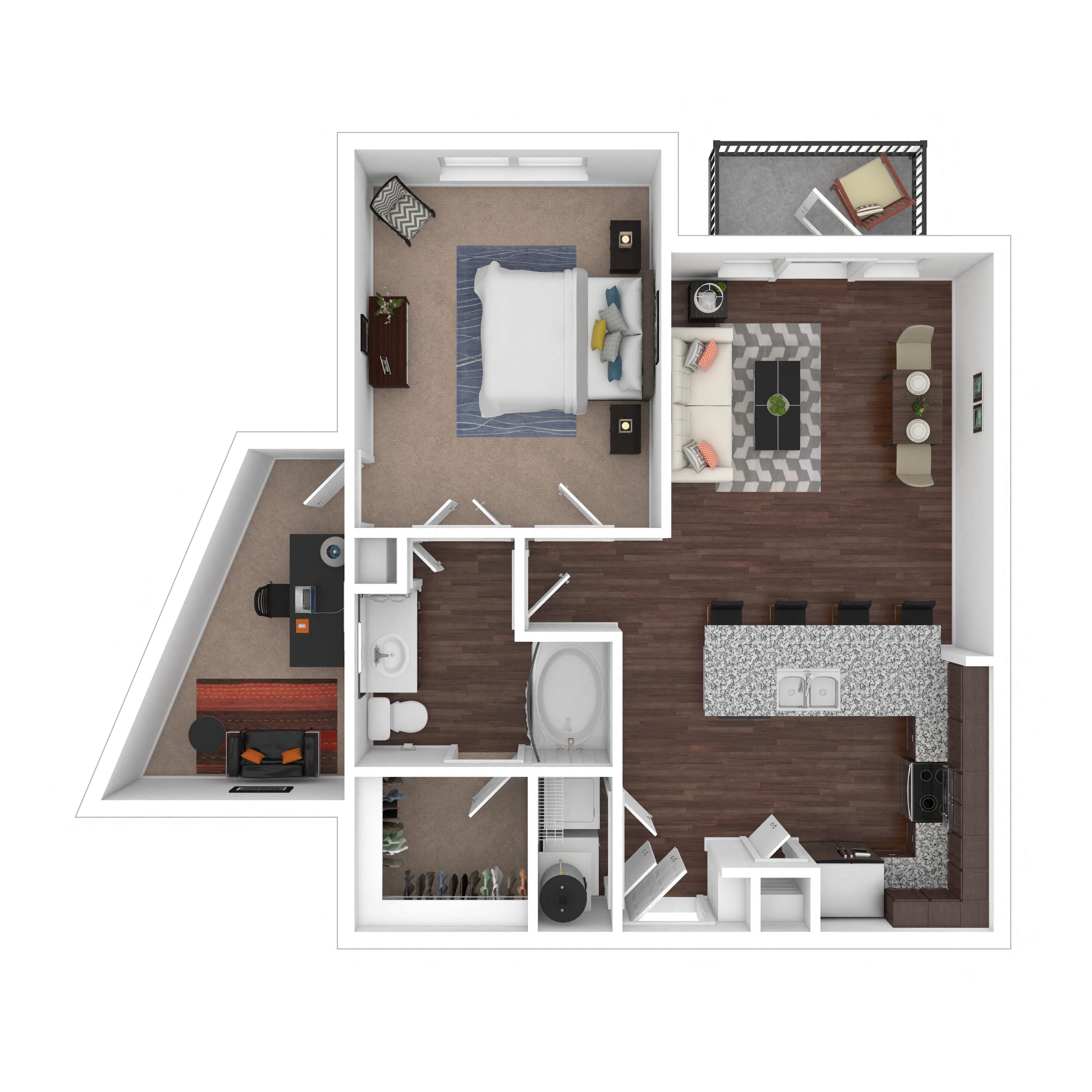 Floor plan layout diagram for 1D-Office